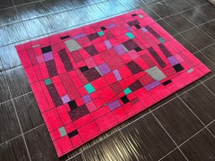 1980s small design geometric Abstract Rug/carpet, Czechoslovakia