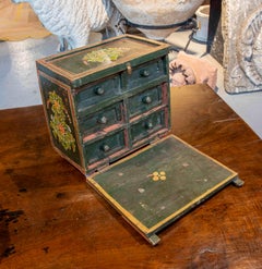1980s Small Painted Central European Spice Cabinet with Six Drawers