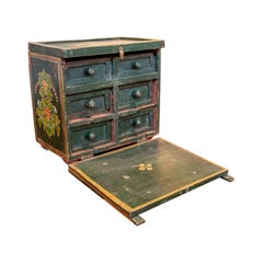 1980s Small Painted Central European Spice Cabinet with Six Drawers