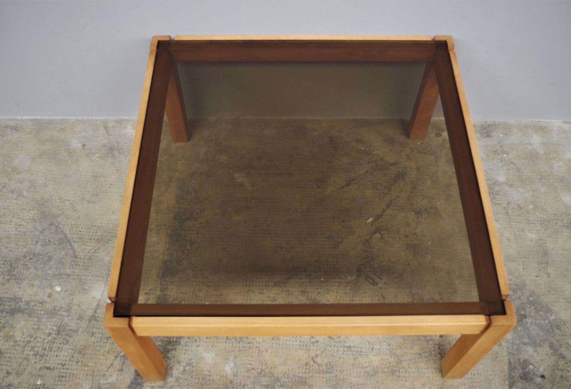 Italian table basse en verre fumé des années 1980 en vente