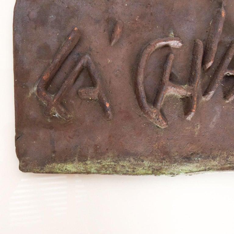 Late 20th Century 1980s Solid Bronze Wall Art Abstract Sculpture L'Chaim For Sale