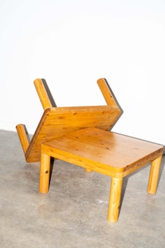 1980s Solid Pine Thick Dowel Leg Coffee Table by Finnsauna Lagerholm