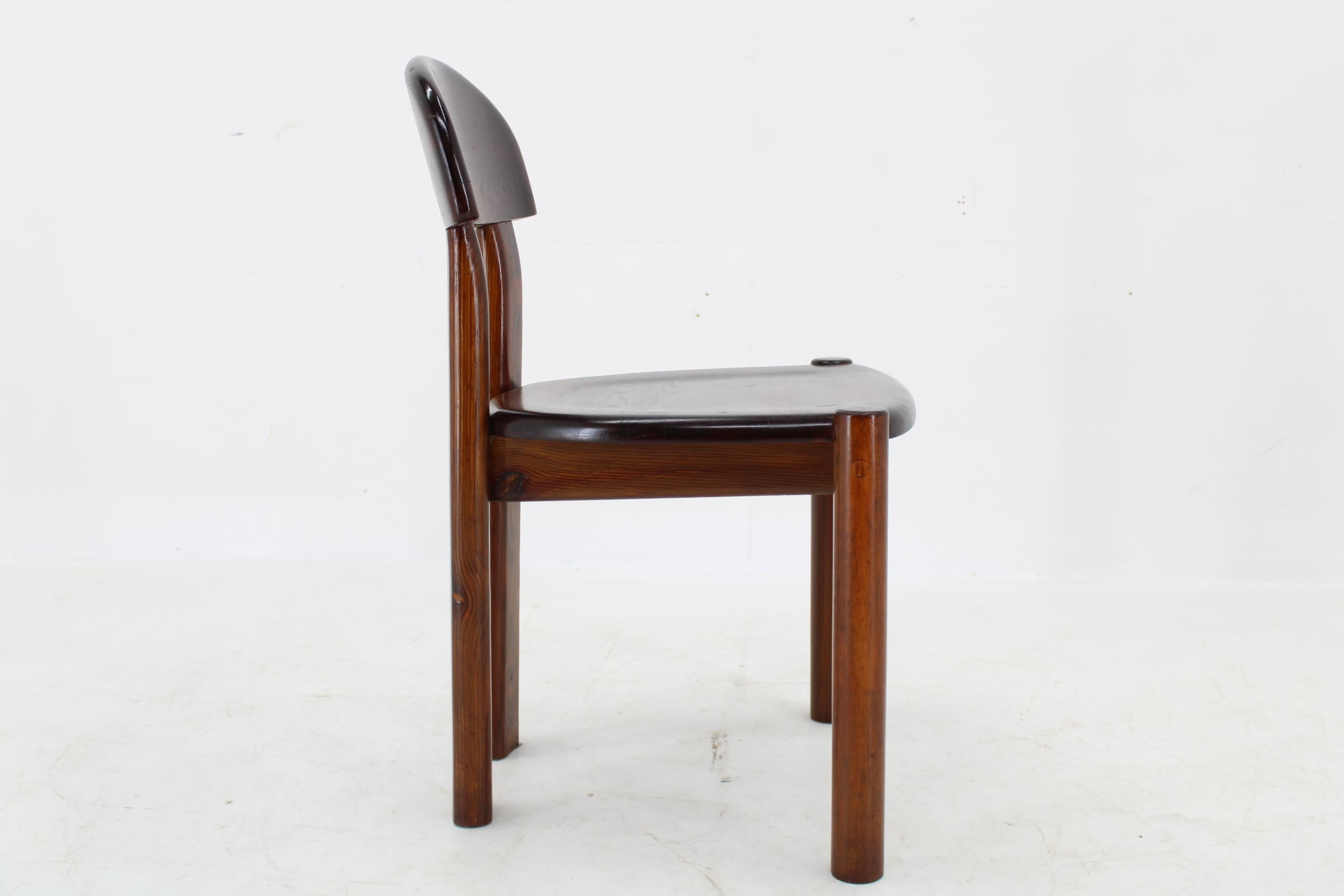 Czech 1980s Solid Pine Tree Dining Chair, 10pieces available For Sale