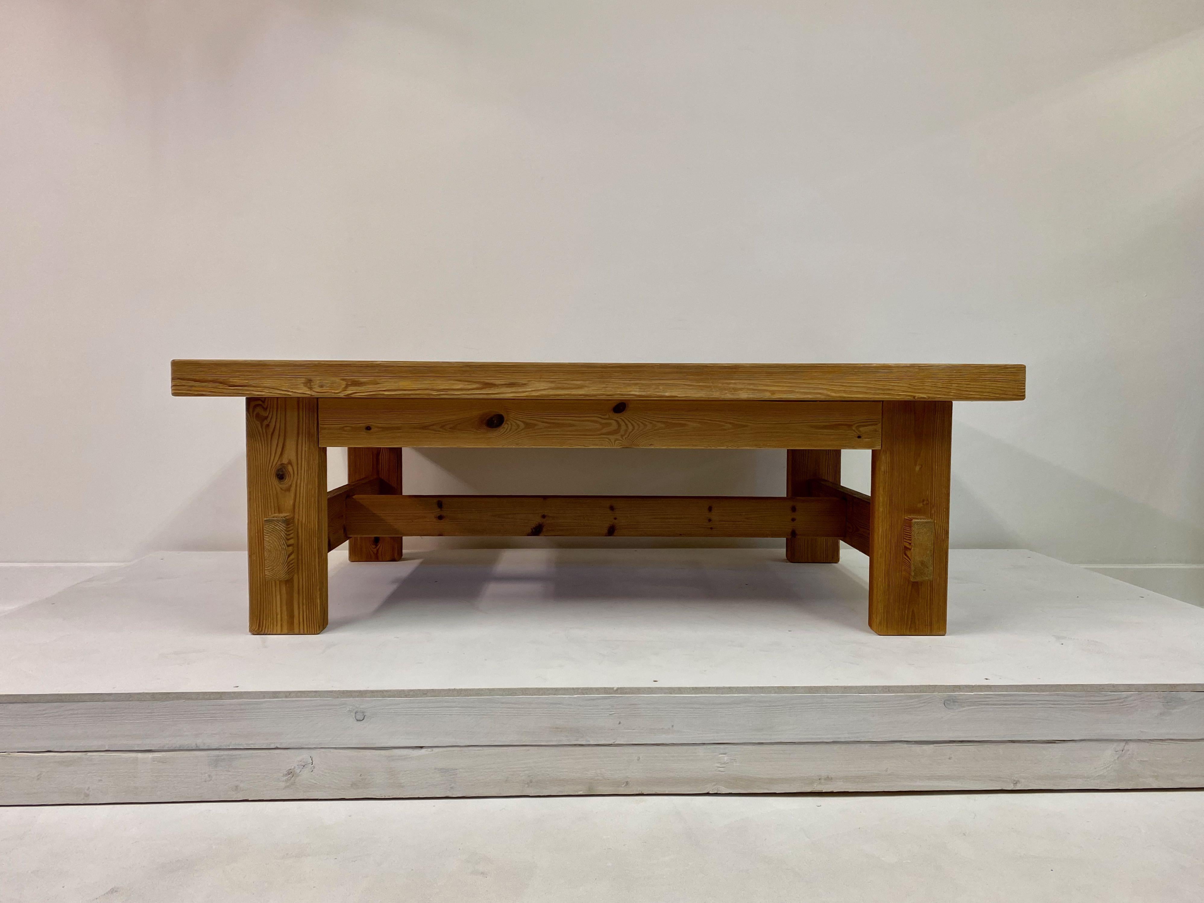 Pomeranian pinewood coffee table

By Jens Lyngsoe

Retailed by Anton Dam

Made from timber from demolished buildings in Copenhagen

Wood could be as old as 18th century

Denmark.
