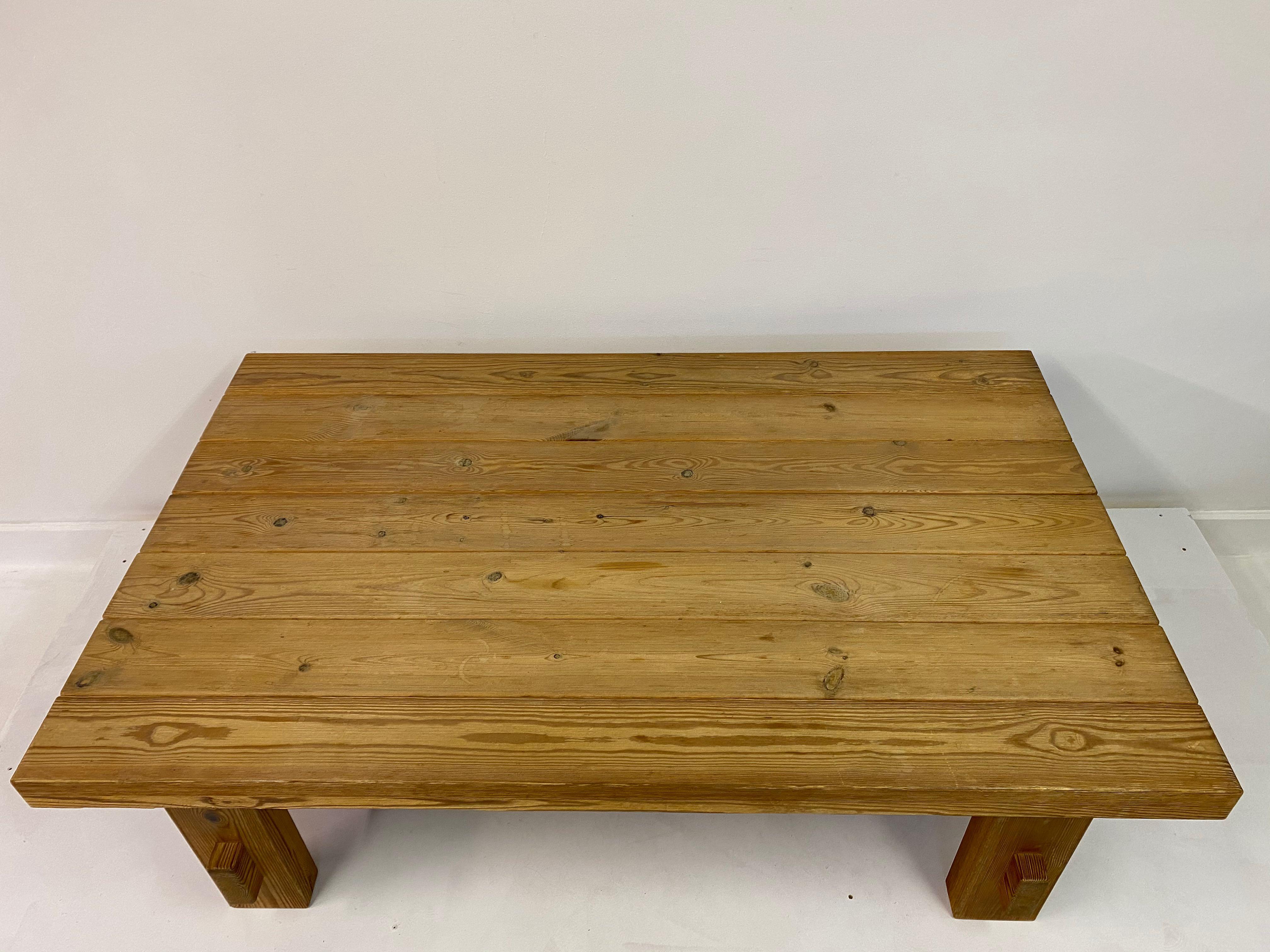 Danish 1980s Solid Pomeranian Pine Coffee Table by Jens Lyngsoe