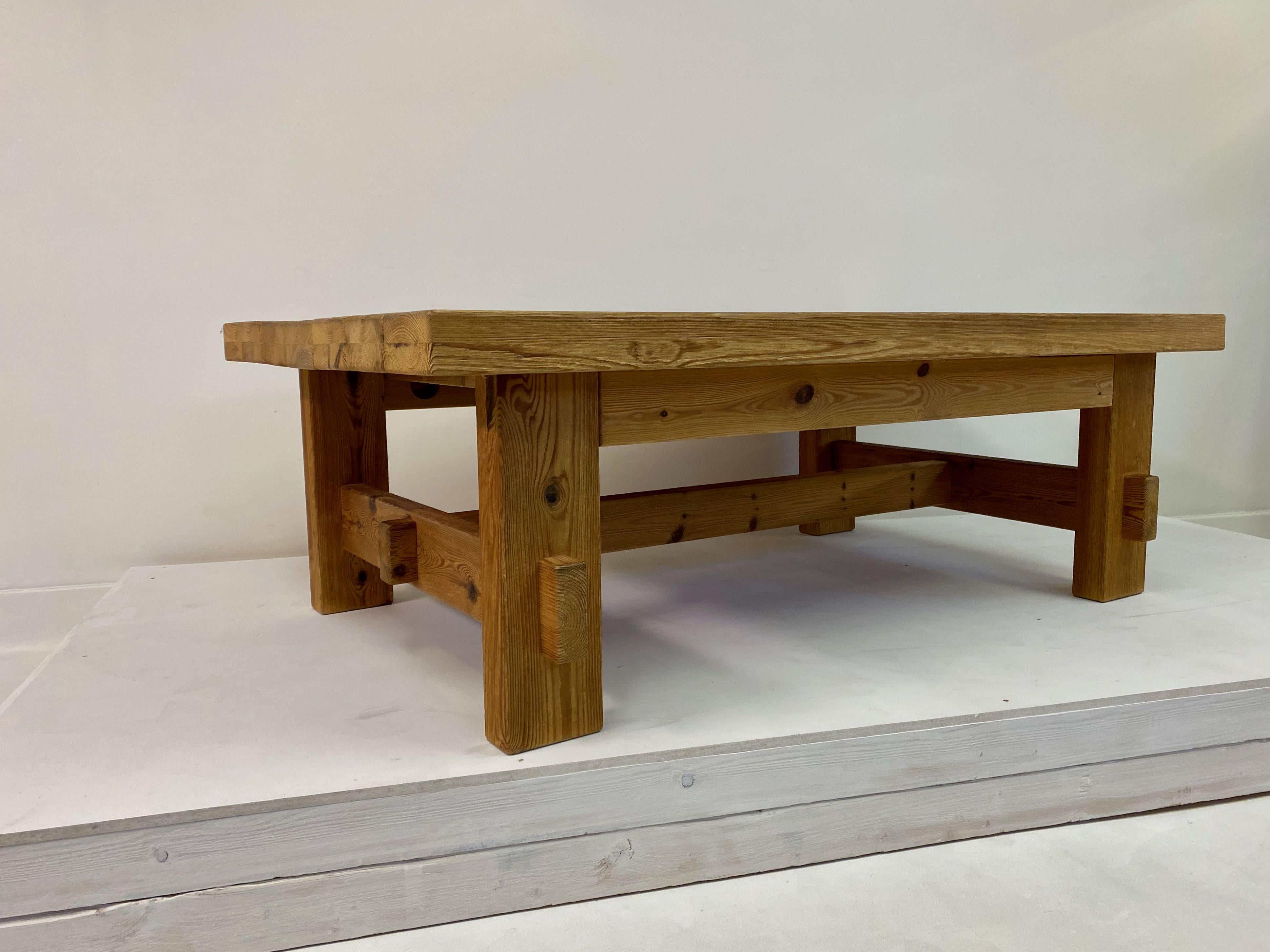 1980s Solid Pomeranian Pine Coffee Table by Jens Lyngsoe 1