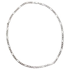 1980s Solid Silver Miami Link Chain Necklace