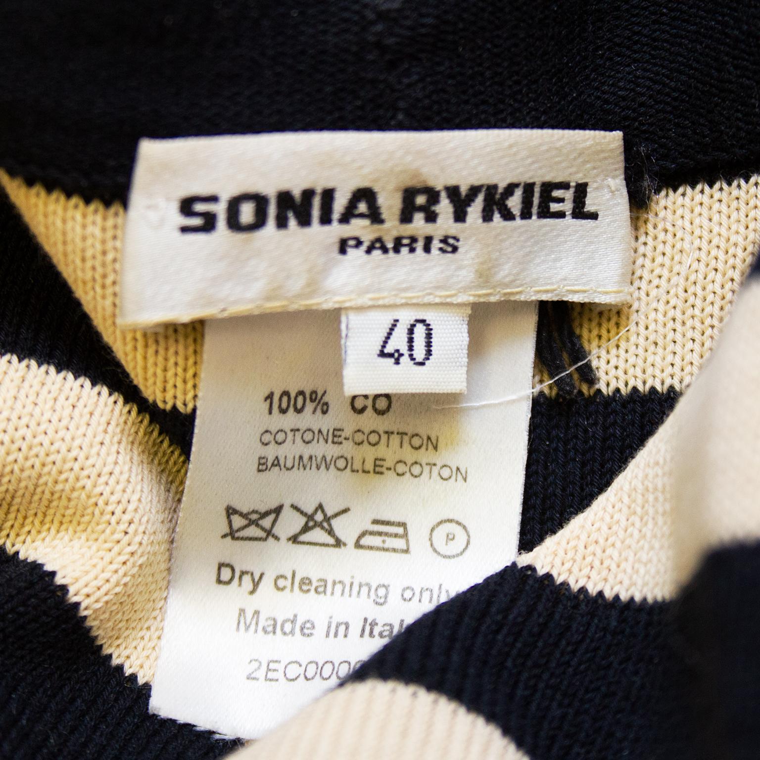 1980s Sonia Rykiel Beige and Black Stripe Sweater  2