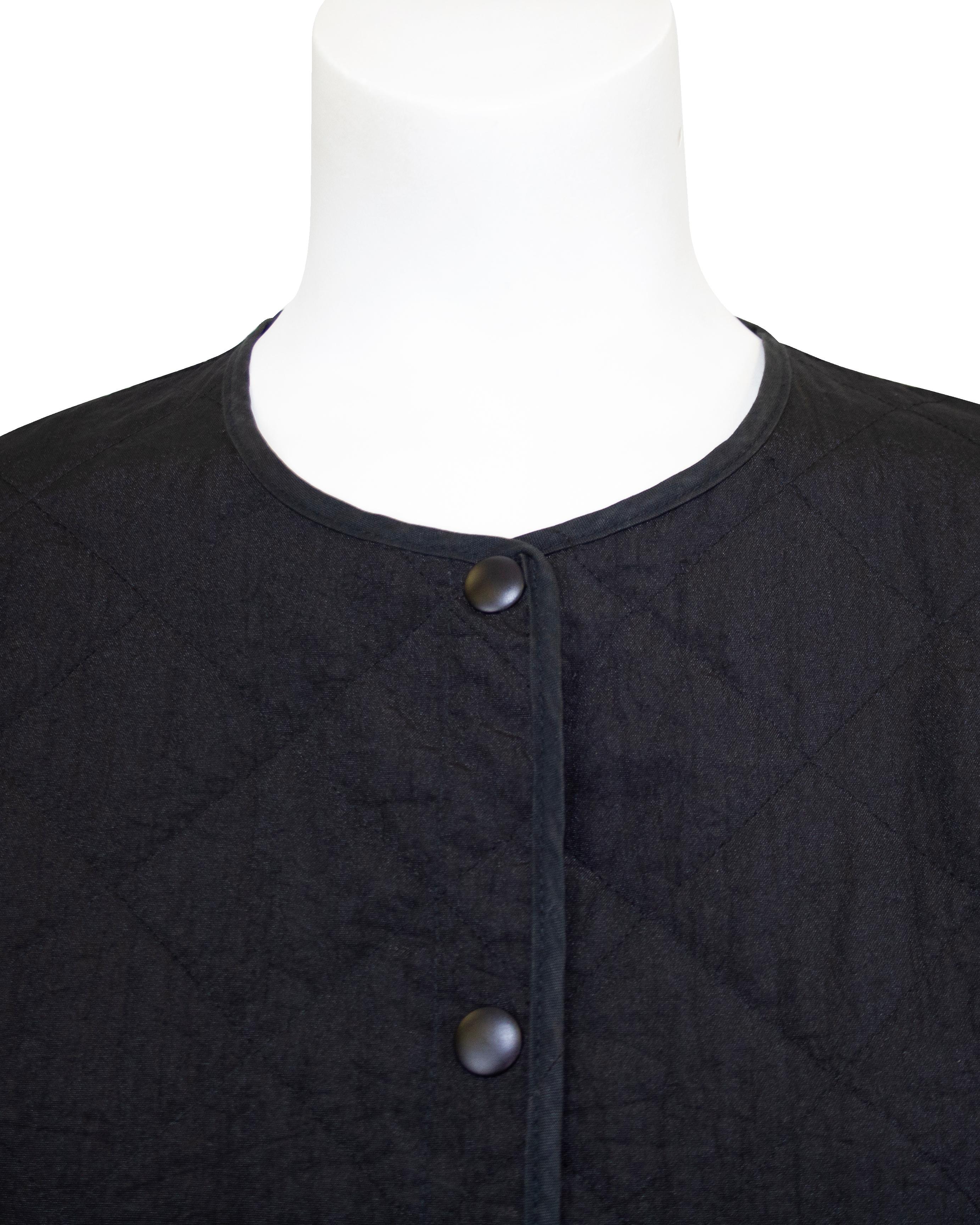 Women's or Men's 1980s Sonia Rykiel Black Diamond Quilted and Embroidered Bomber Jacket  For Sale