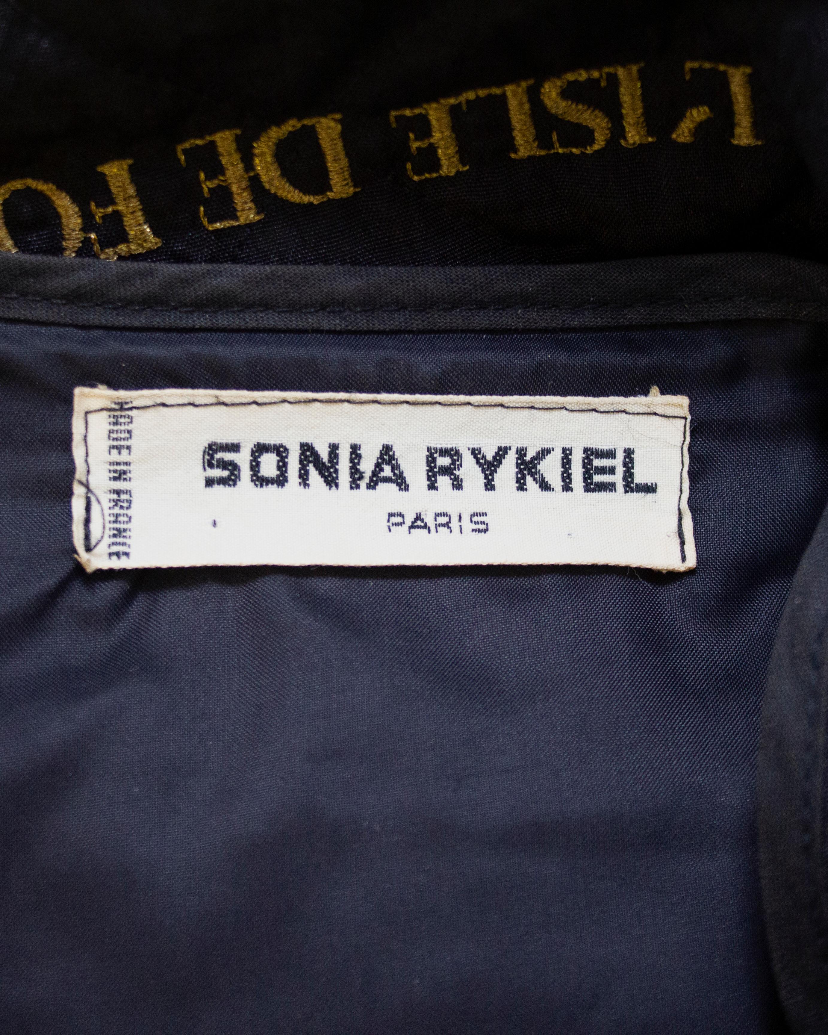 1980s Sonia Rykiel Black Diamond Quilted and Embroidered Bomber Jacket  For Sale 4