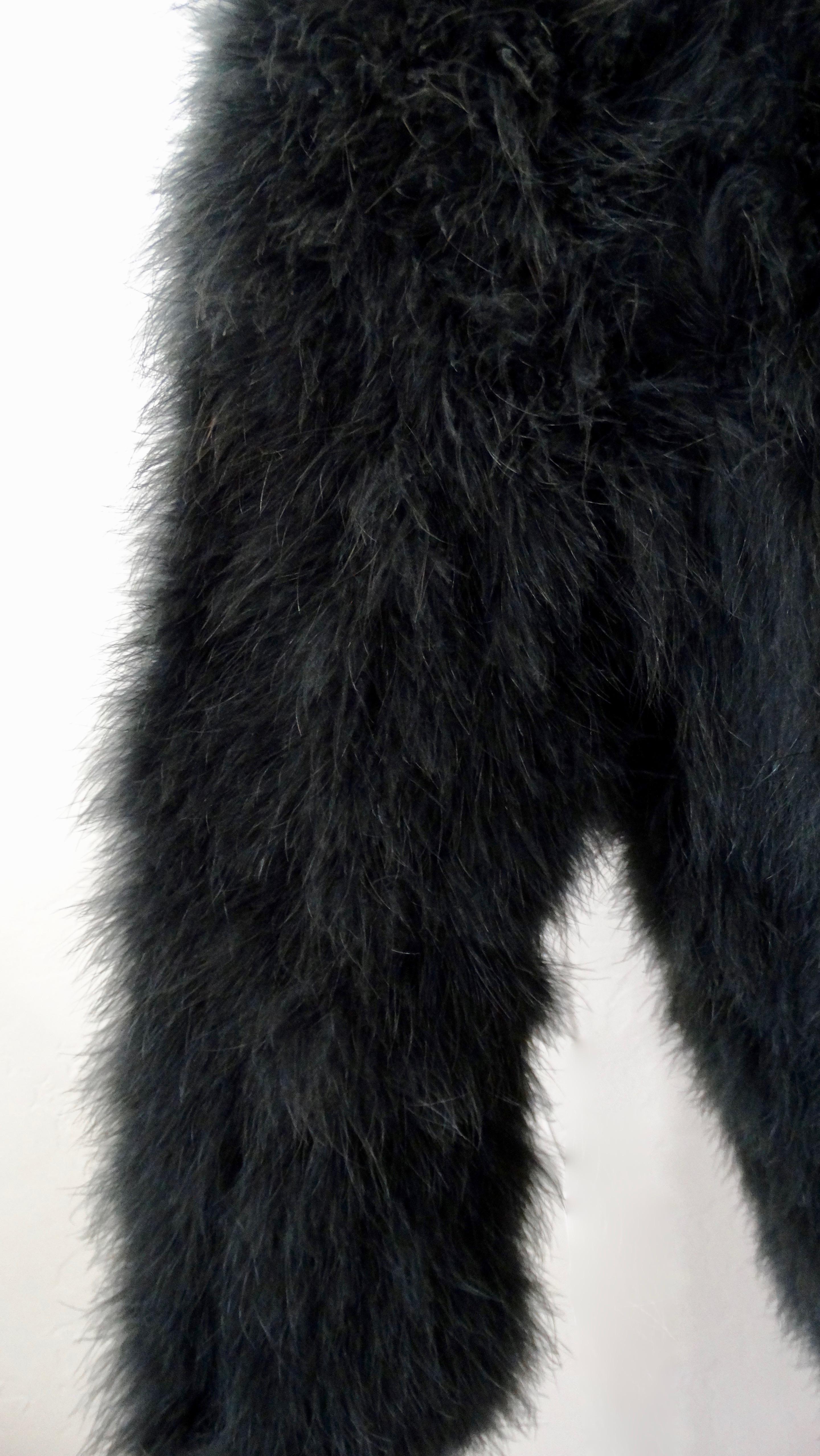 Sonia Rykiel 1980s Black Marabou Feather Coat 3