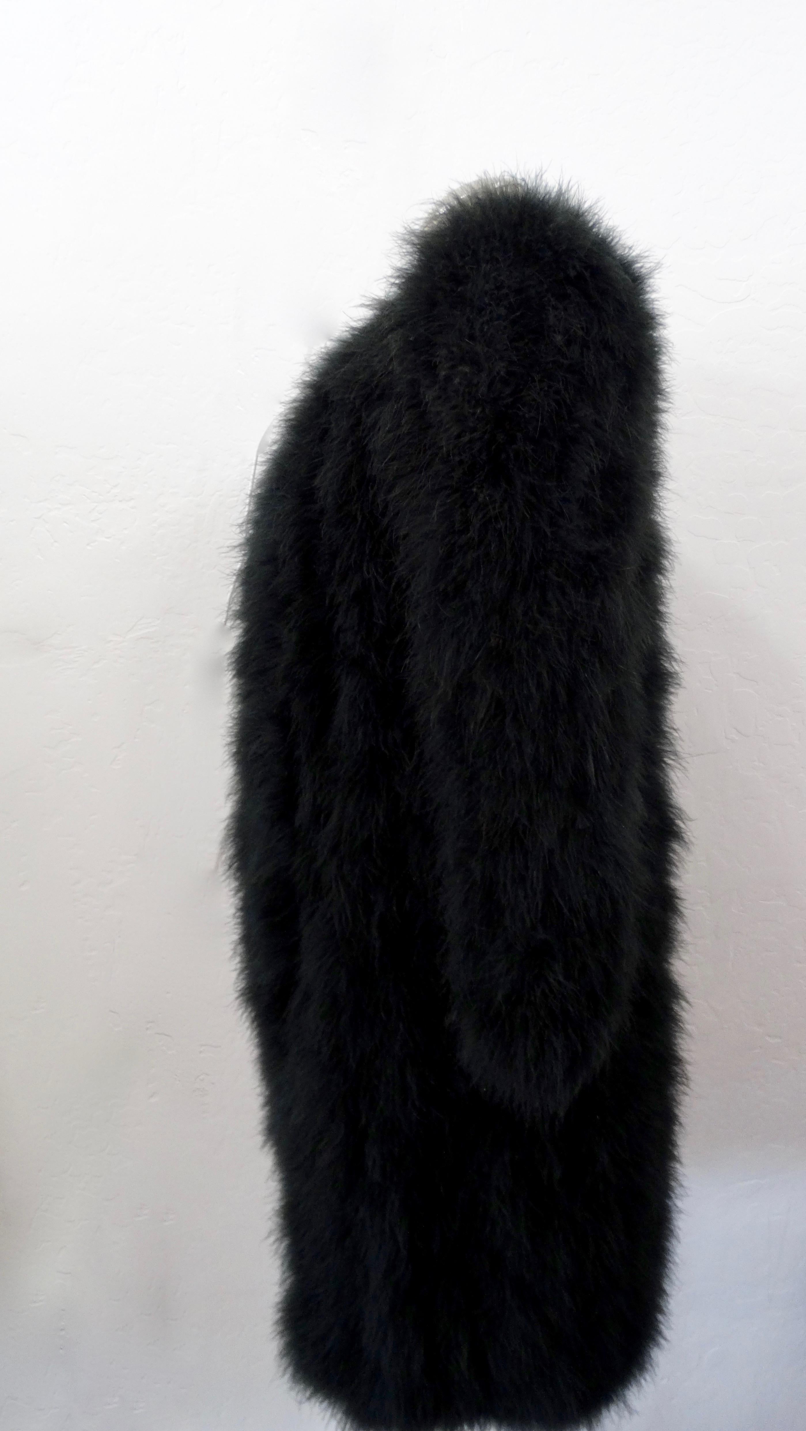 Sonia Rykiel 1980s Black Marabou Feather Coat In Good Condition In Scottsdale, AZ
