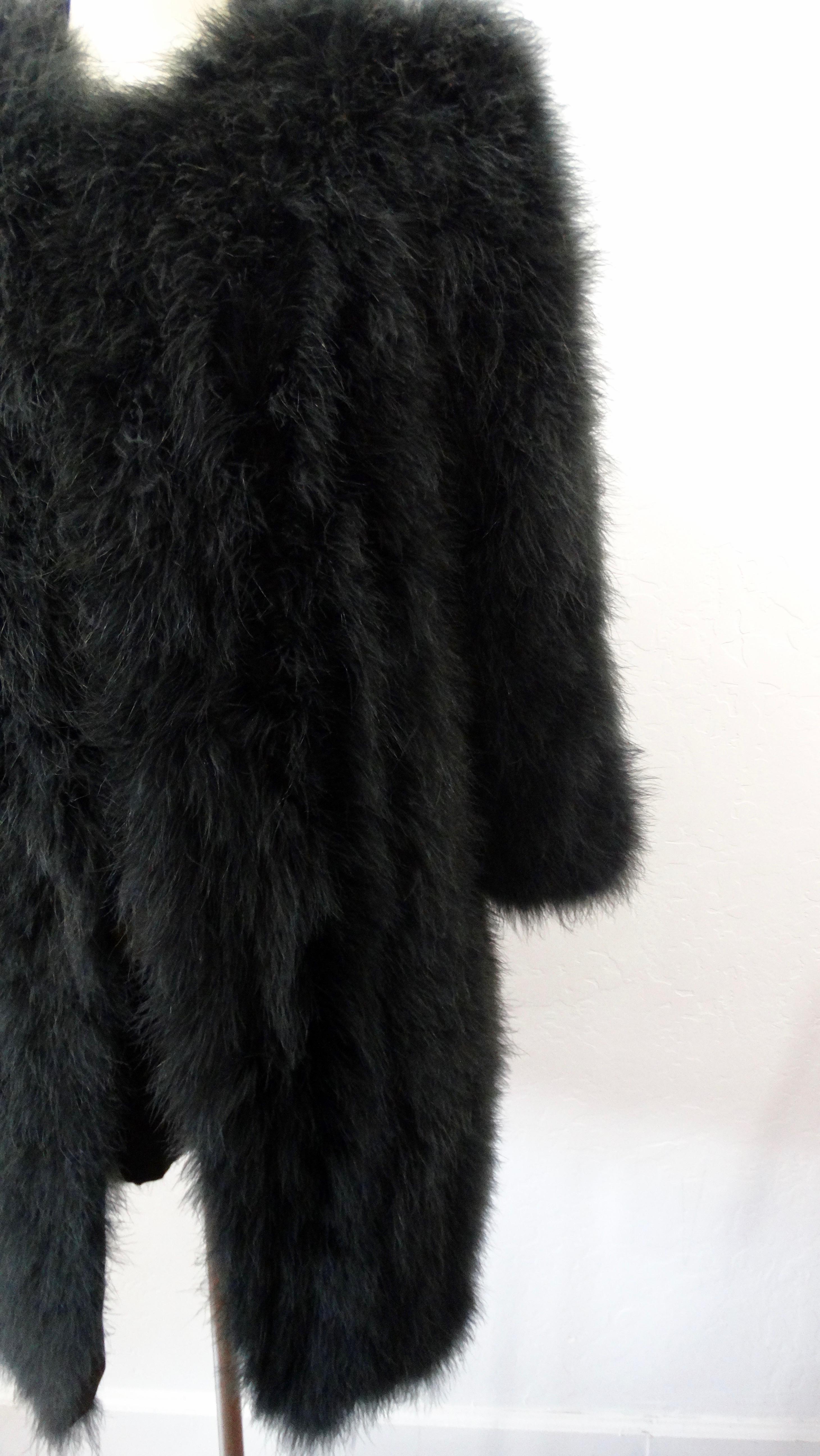 Sonia Rykiel 1980s Black Marabou Feather Coat 2