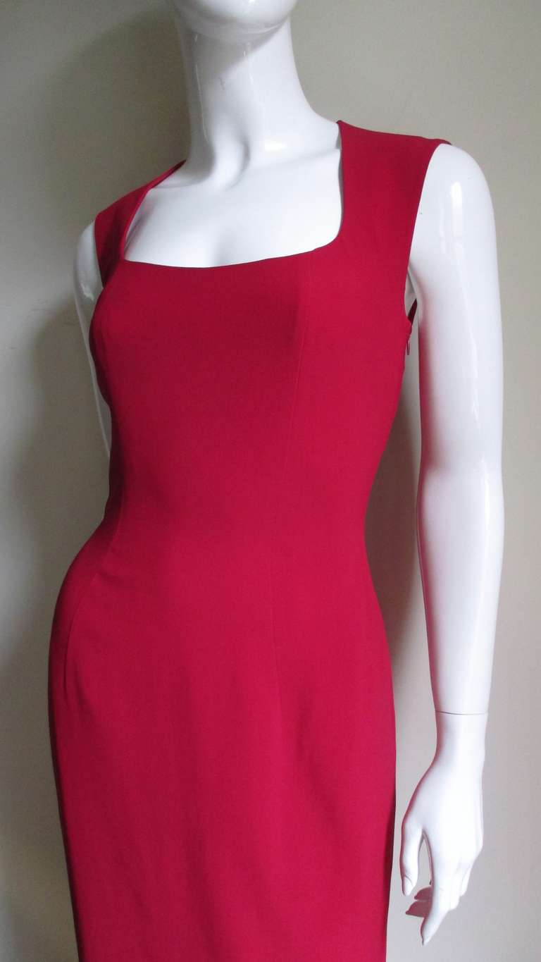 Red Sophie Stibon Dress with Back Cut outs 1980s For Sale
