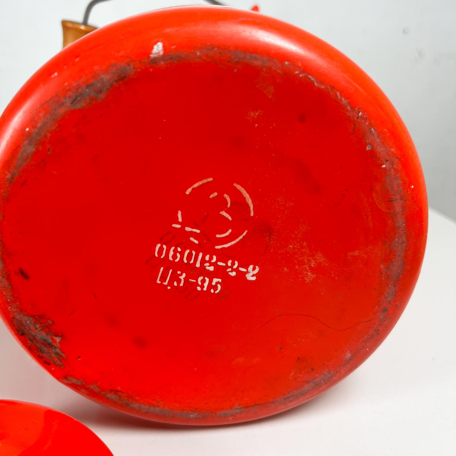 1980s Soviet Red Enamel Polka Dot Lidded Jar Set of 2 with Handle 6