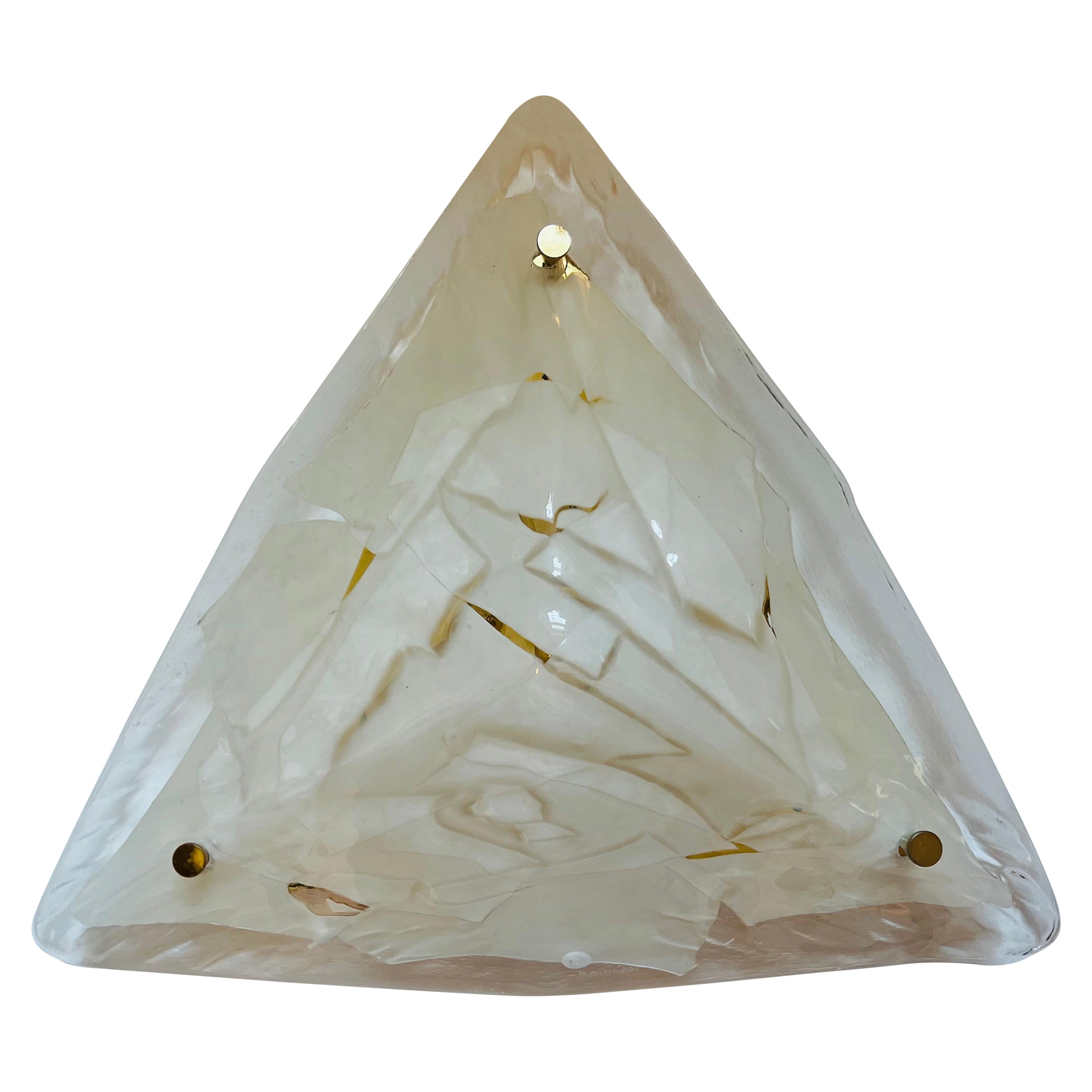 Aplique Triangular de Cristal de Murano de la Era Espacial de los 80 en venta