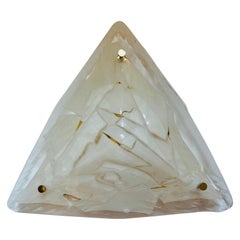 1980s Space Age Triangular Murano Glass Flush / Wall Light