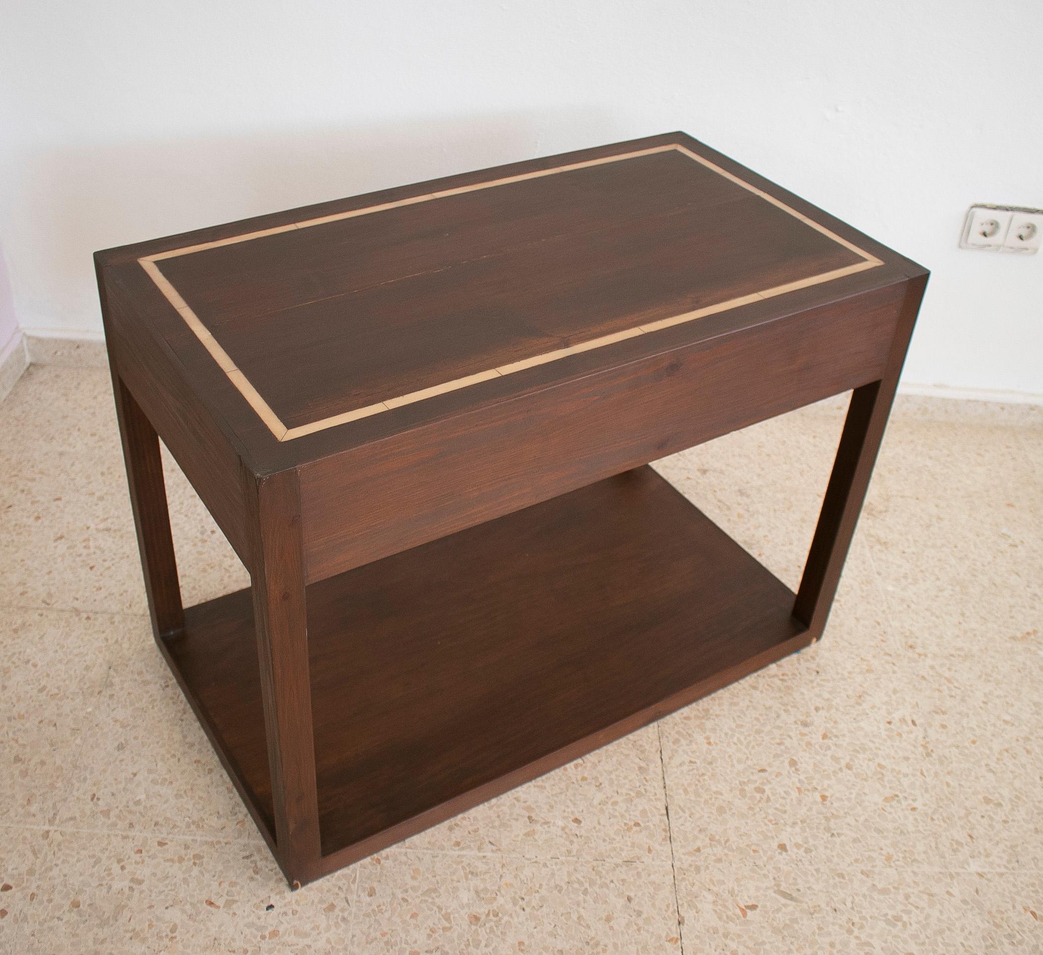 1980s Spanish 2-Drawer Side Table For Sale 7