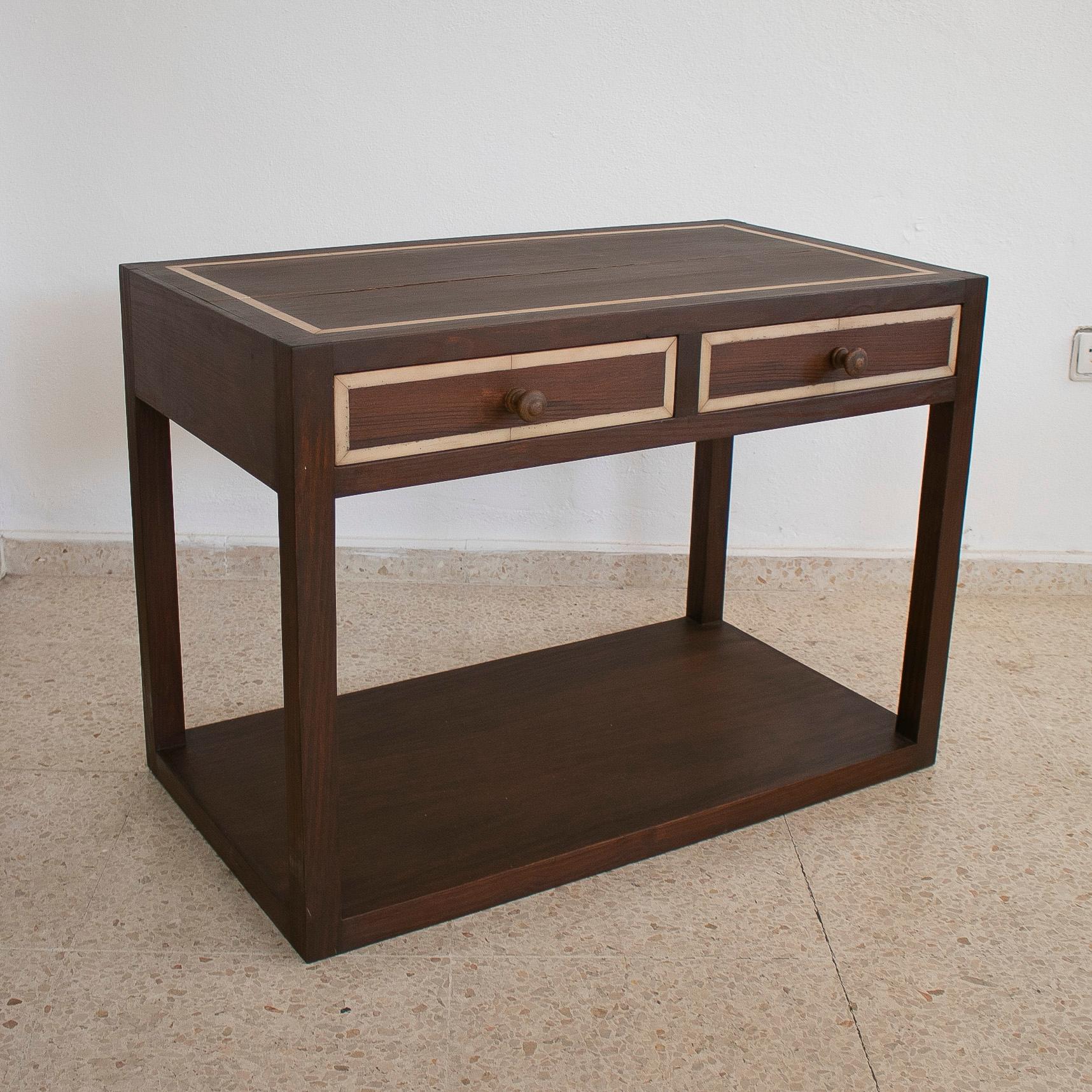 1980s Spanish 2-Drawer Side Table In Good Condition For Sale In Marbella, ES