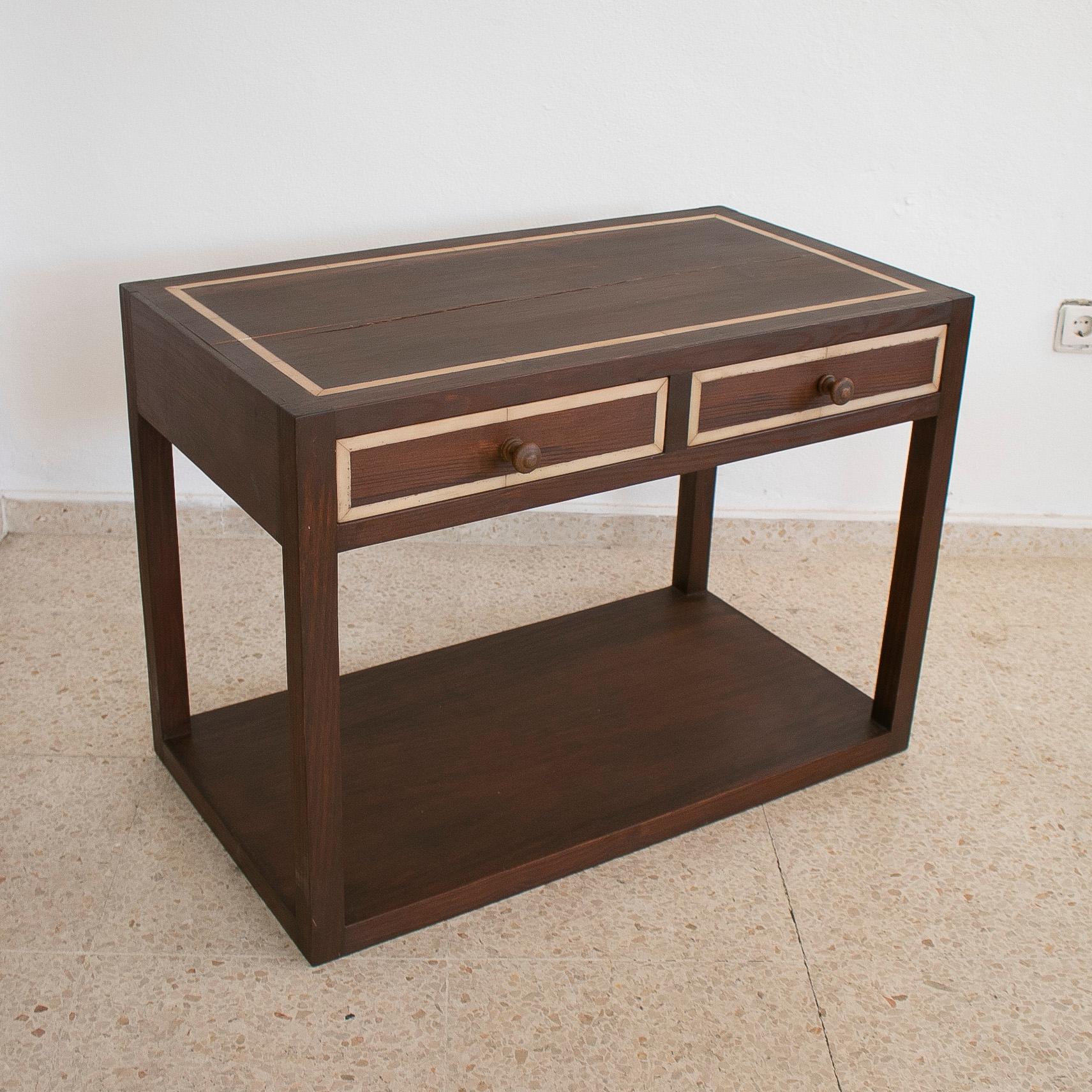 20th Century 1980s Spanish 2-Drawer Side Table For Sale