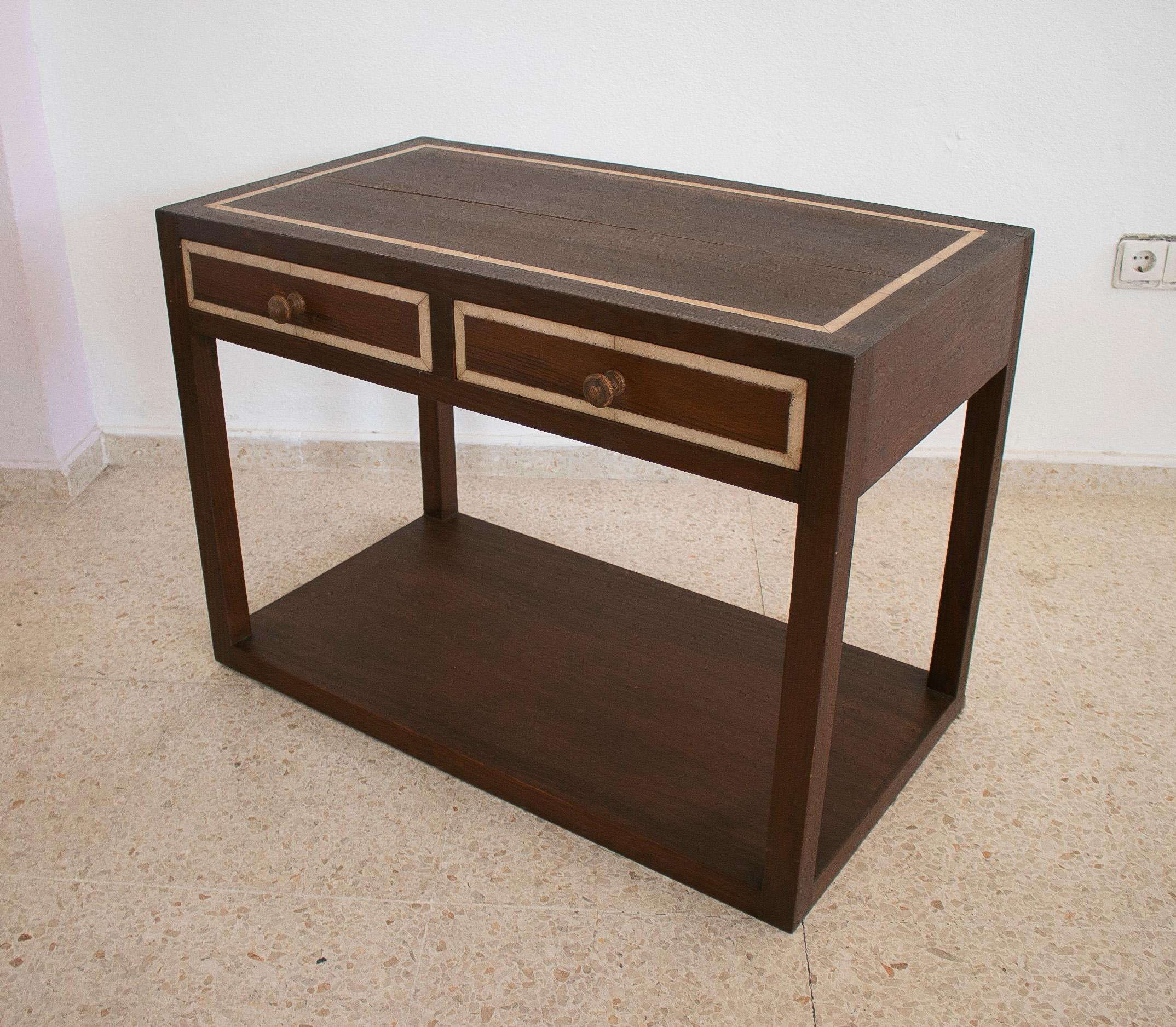 1980s Spanish 2-Drawer Side Table For Sale 2