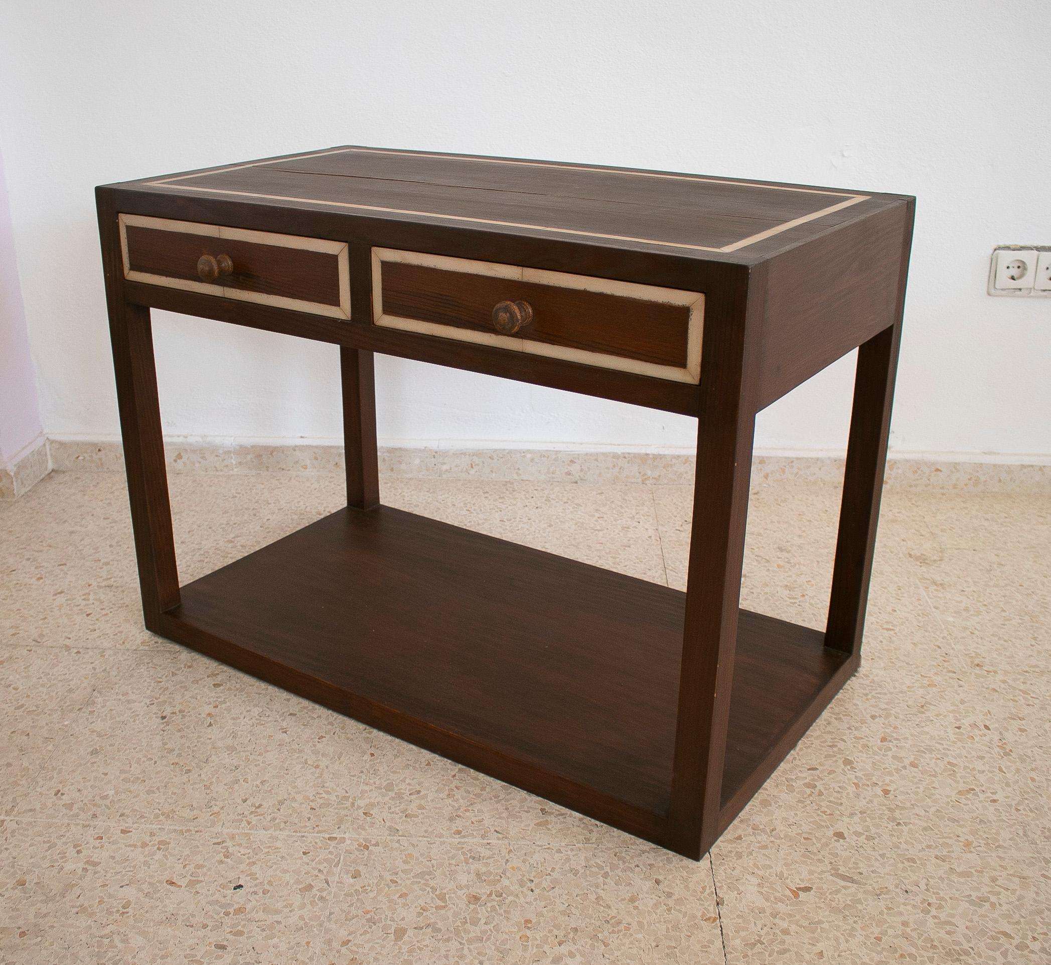 1980s Spanish 2-Drawer Side Table For Sale 3