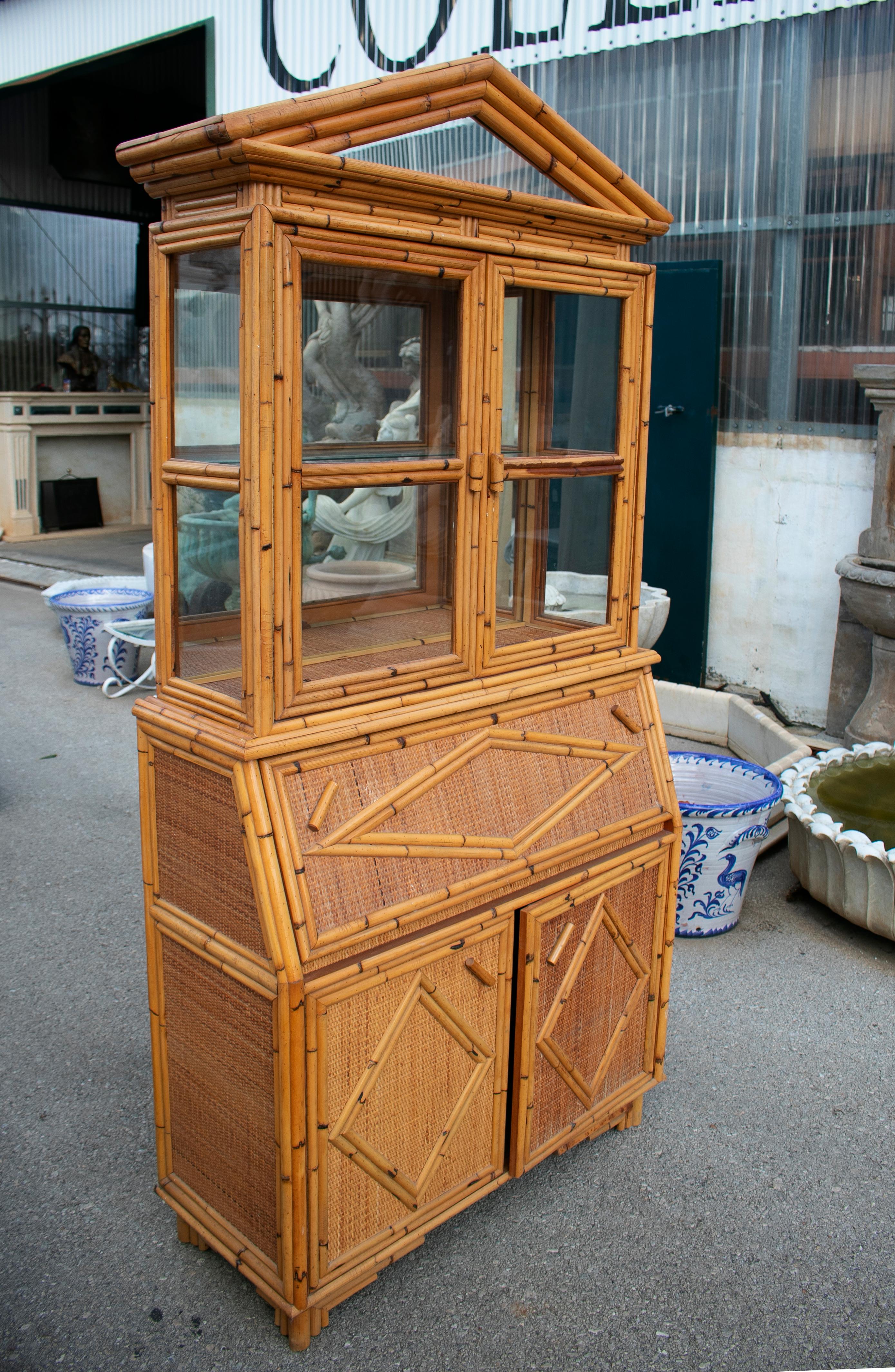 bamboo secretary desk