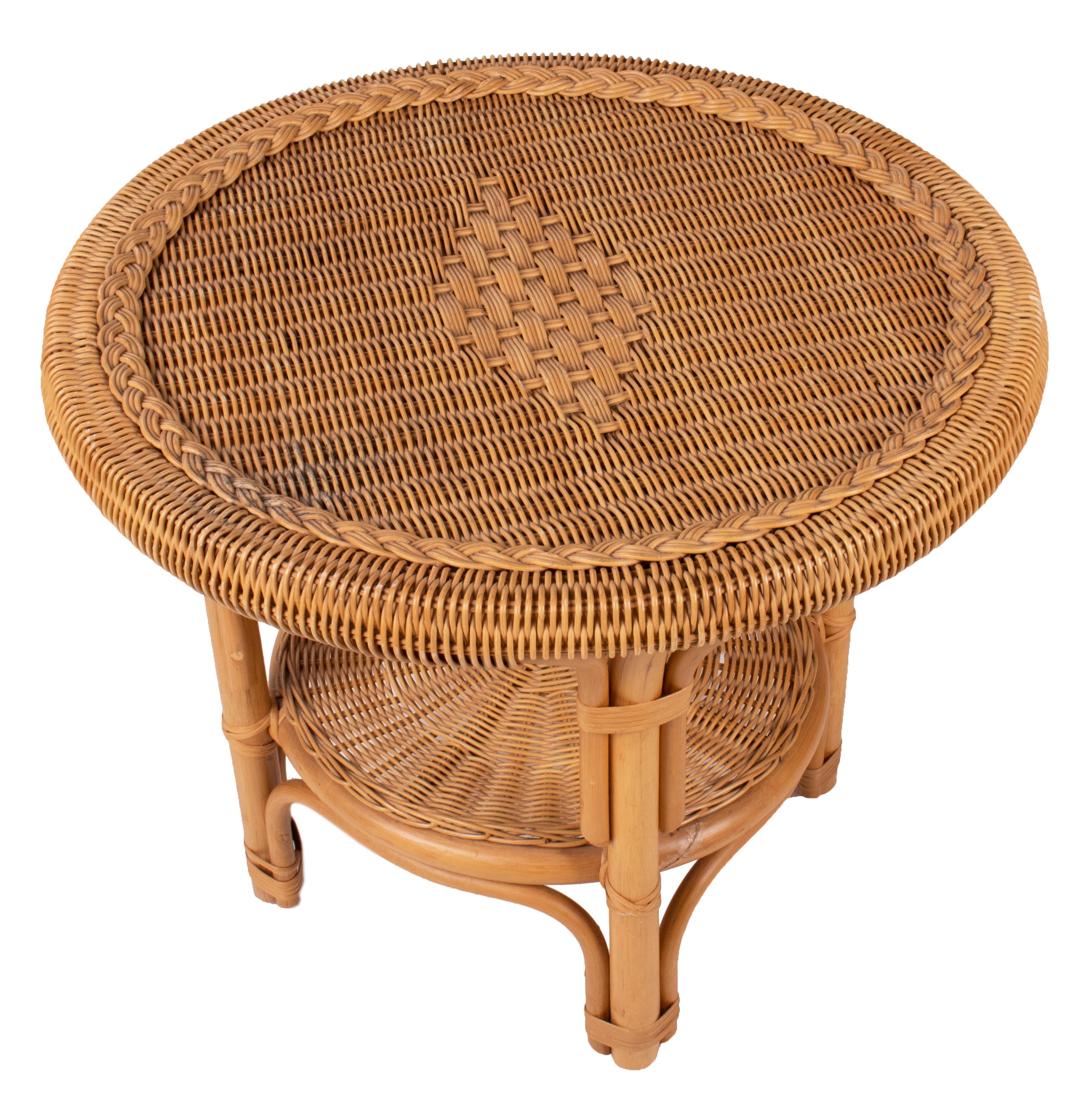 bamboo round side table