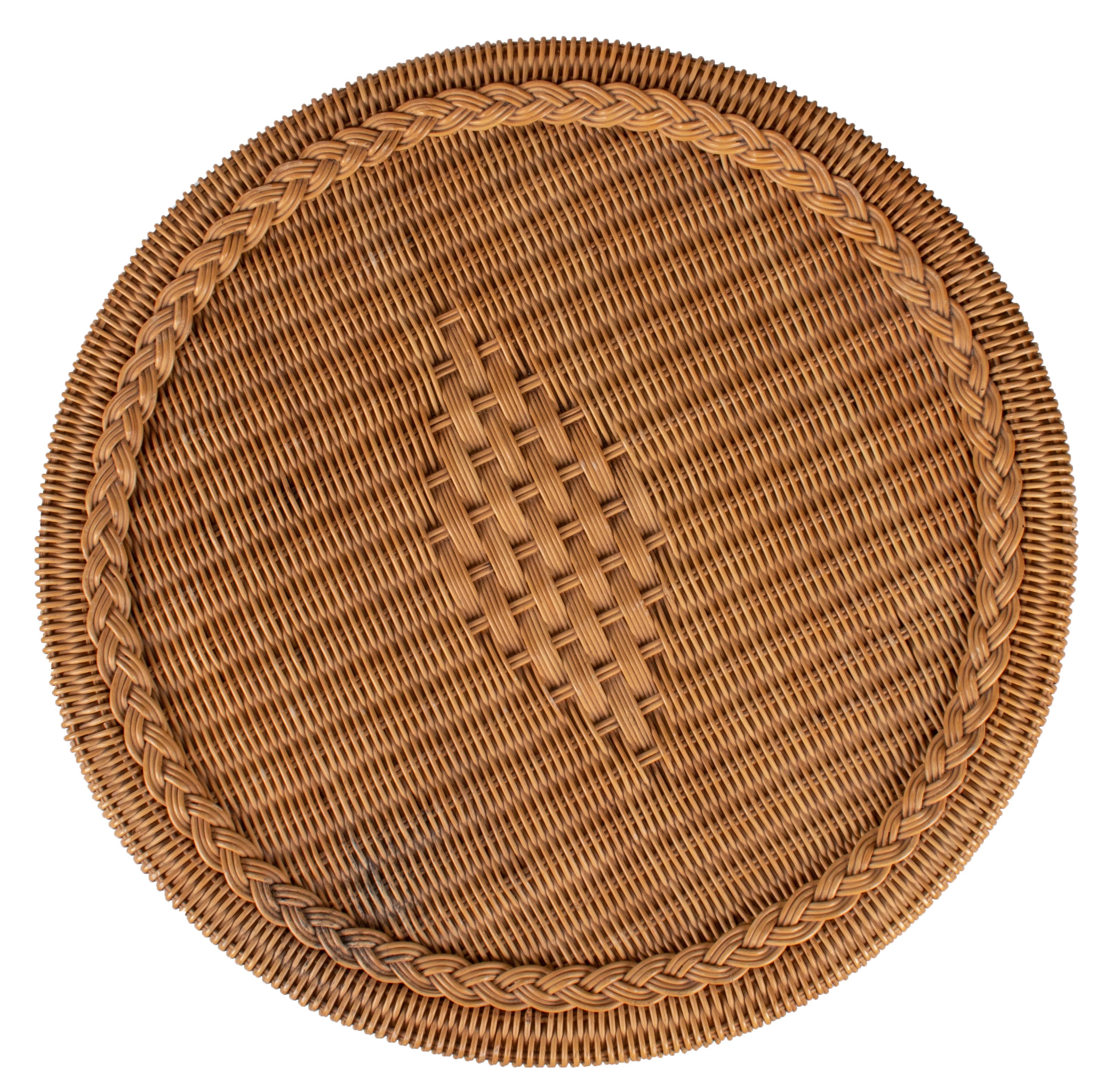 bamboo wicker side table