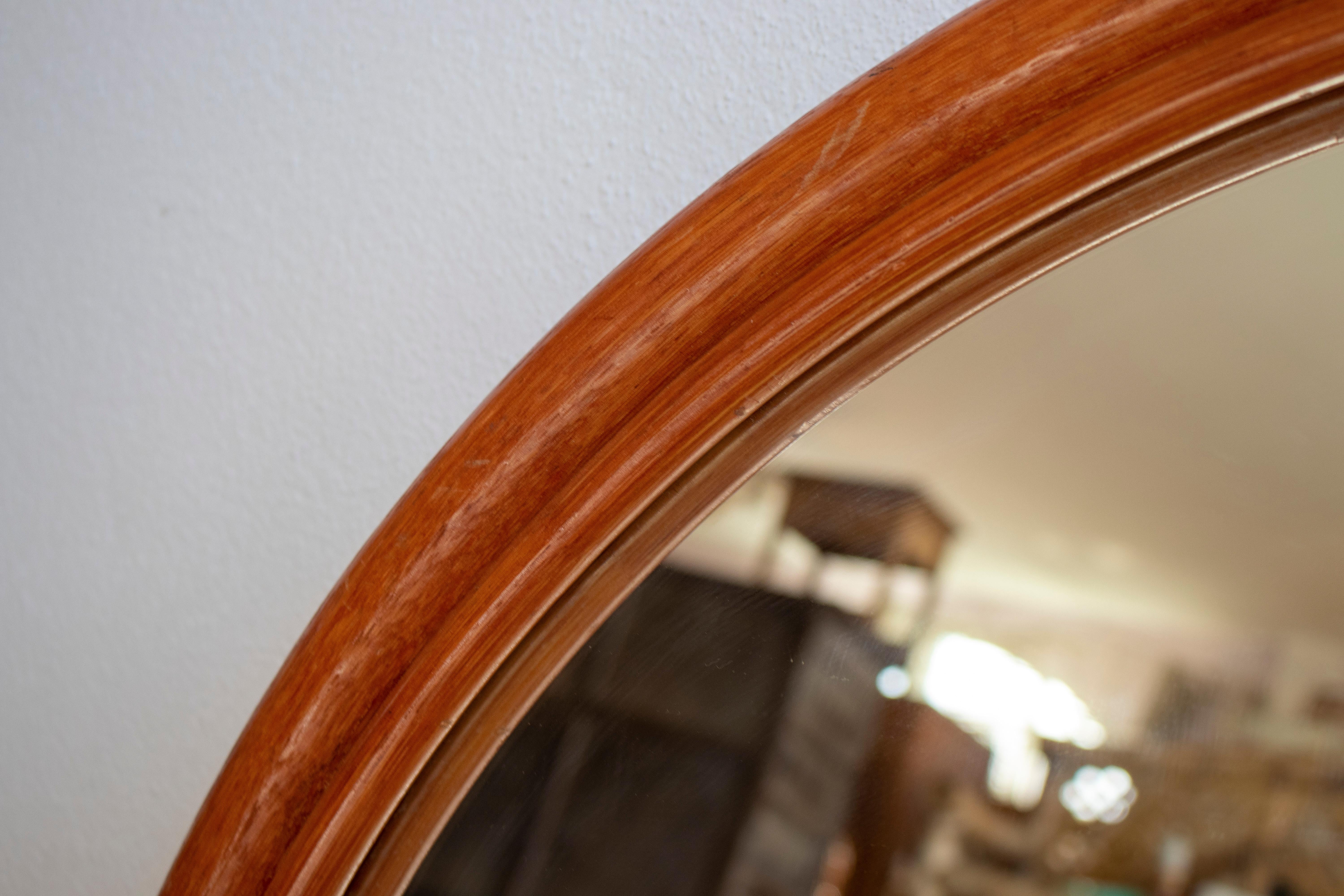 1980s Spanish Bamboo Arched Mirror For Sale 5
