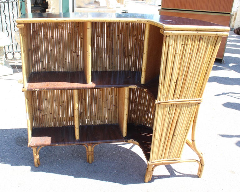 1980s Spanish Bamboo Bar With Formica Top For Sale At 1stdibs