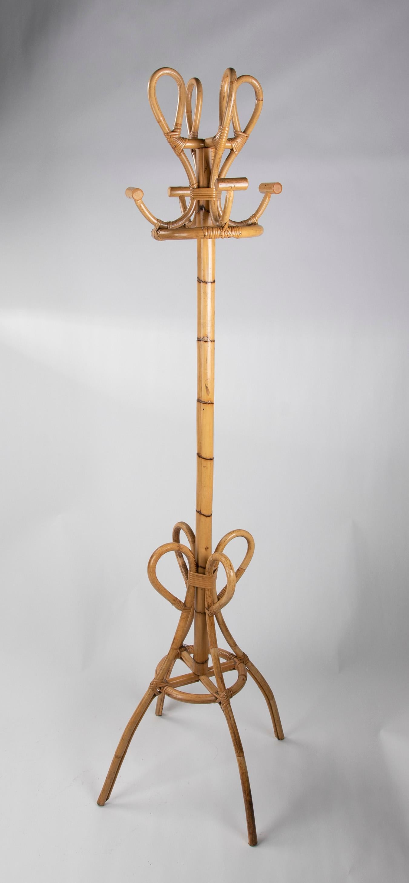 1980s, Spanish Bamboo Coat and Hat Rack For Sale 6