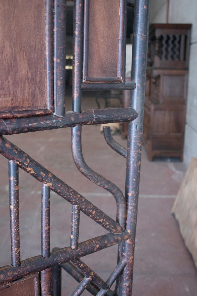 1980s Spanish Bamboo Coat Rack w/ Mirror and One Drawer Table For Sale ...