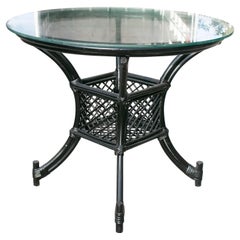 1980s Spanish Bamboo Round Table