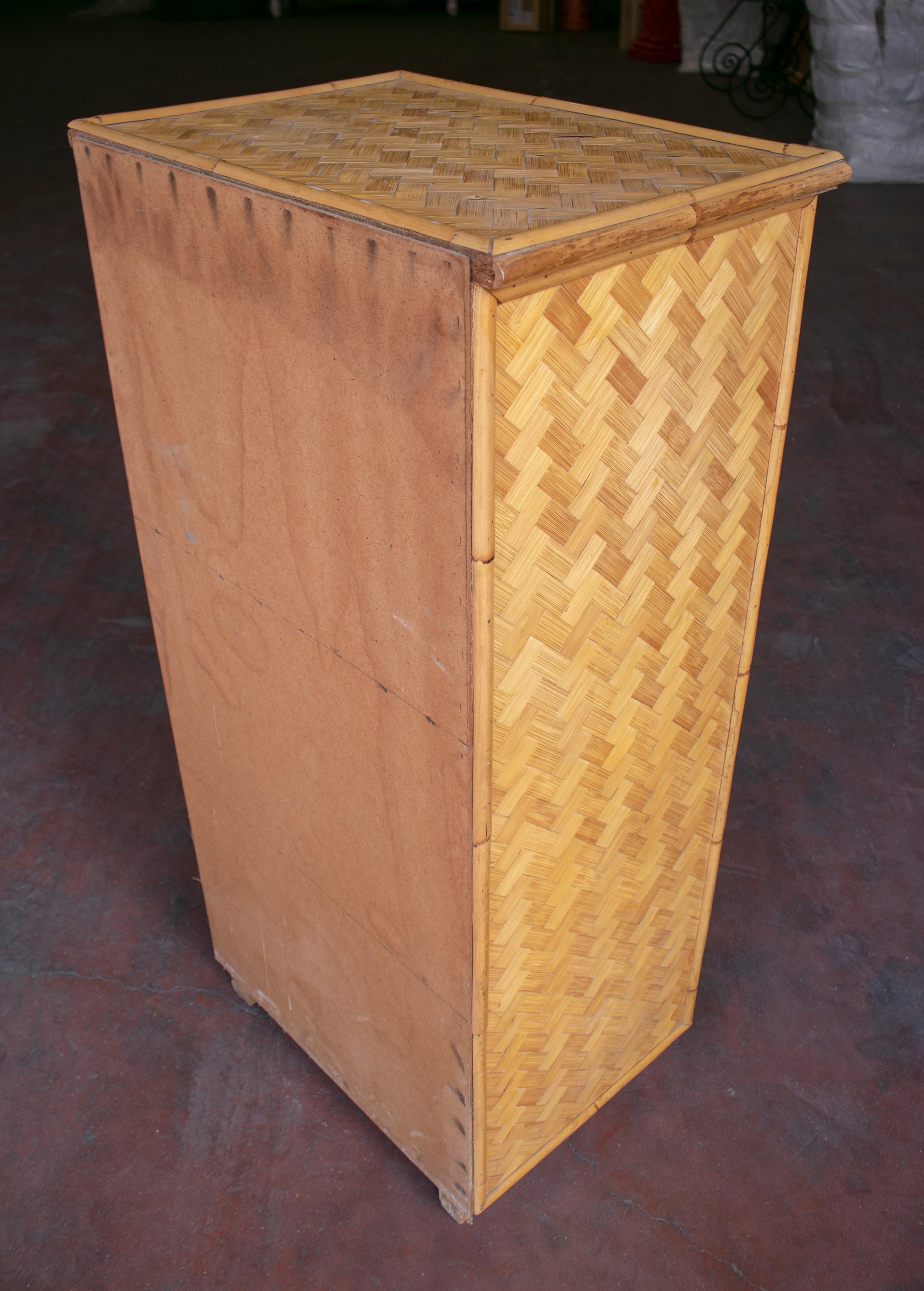 1980s Spanish Bamboo Six-Drawer Chest For Sale 3