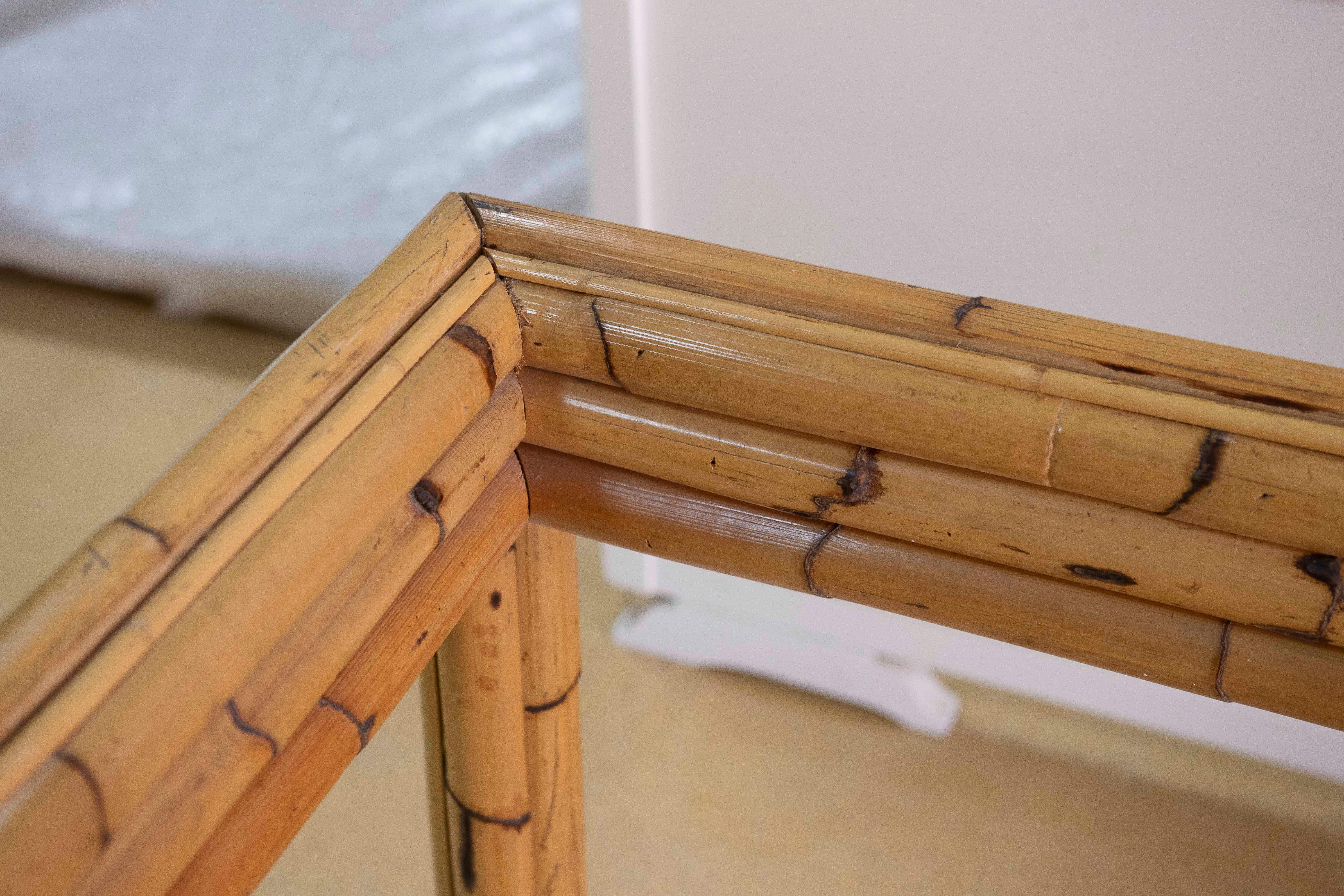 Structure de table espagnole en bambou des années 1980 en vente 8