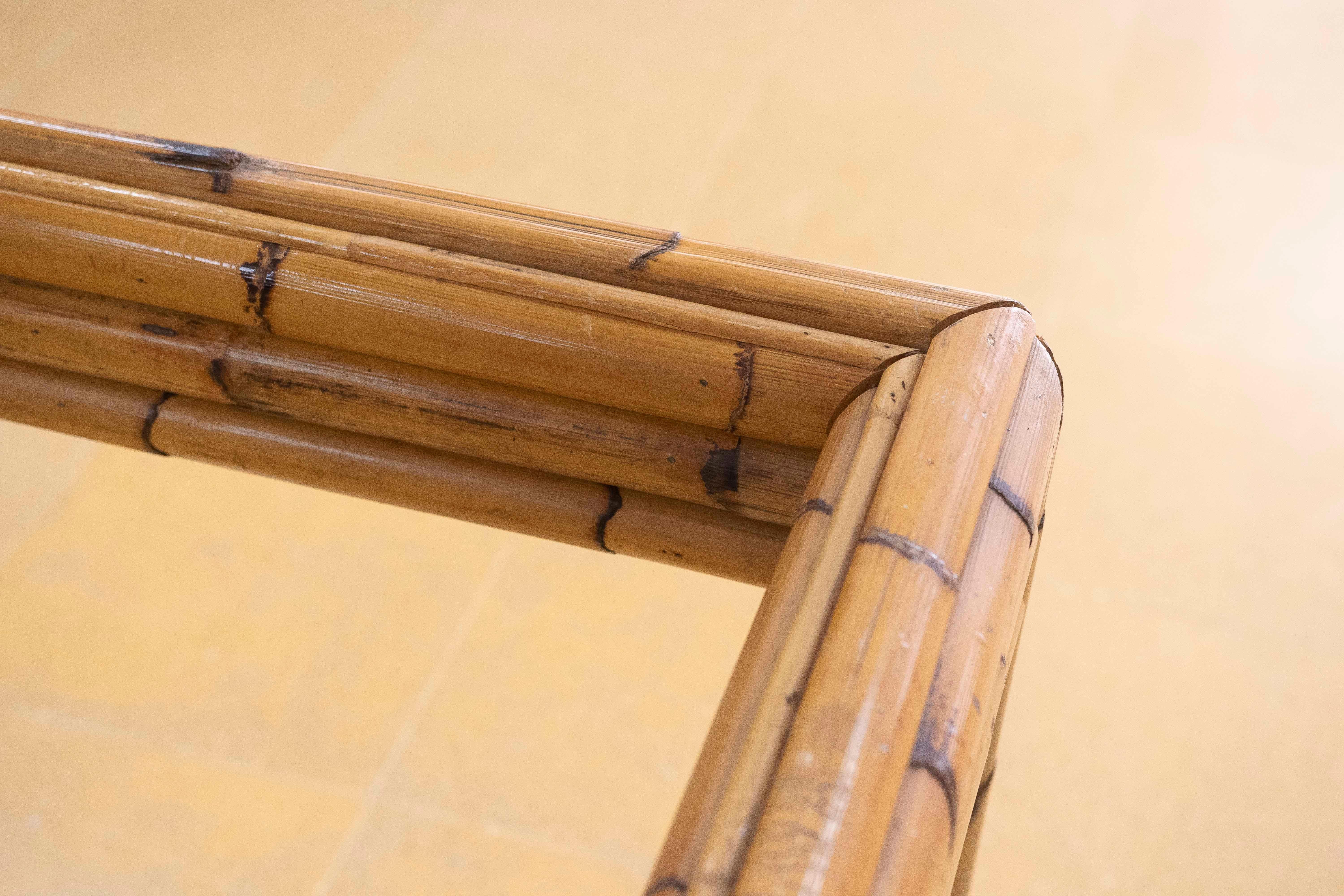 Structure de table espagnole en bambou des années 1980 en vente 12