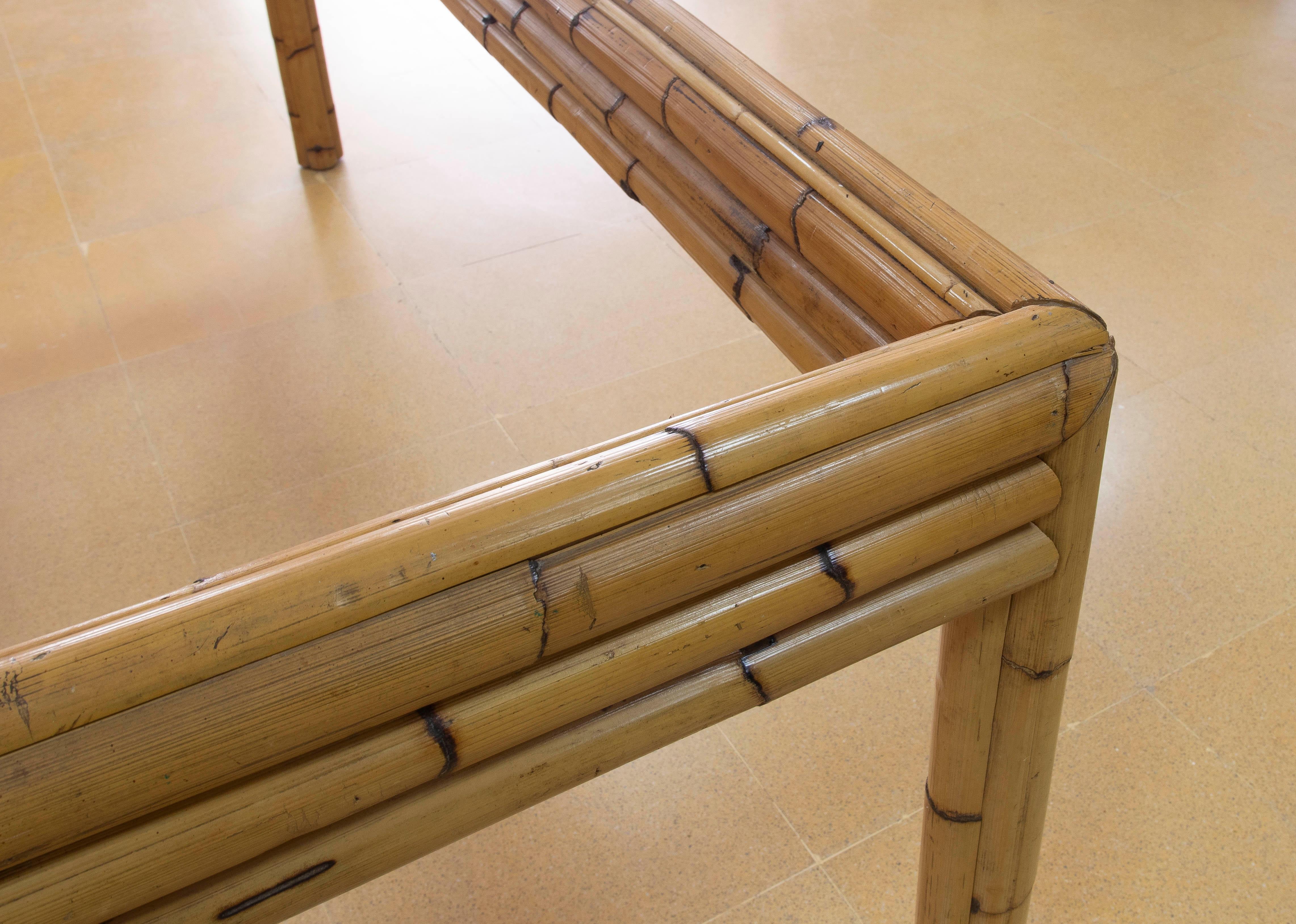 20ième siècle Structure de table espagnole en bambou des années 1980 en vente