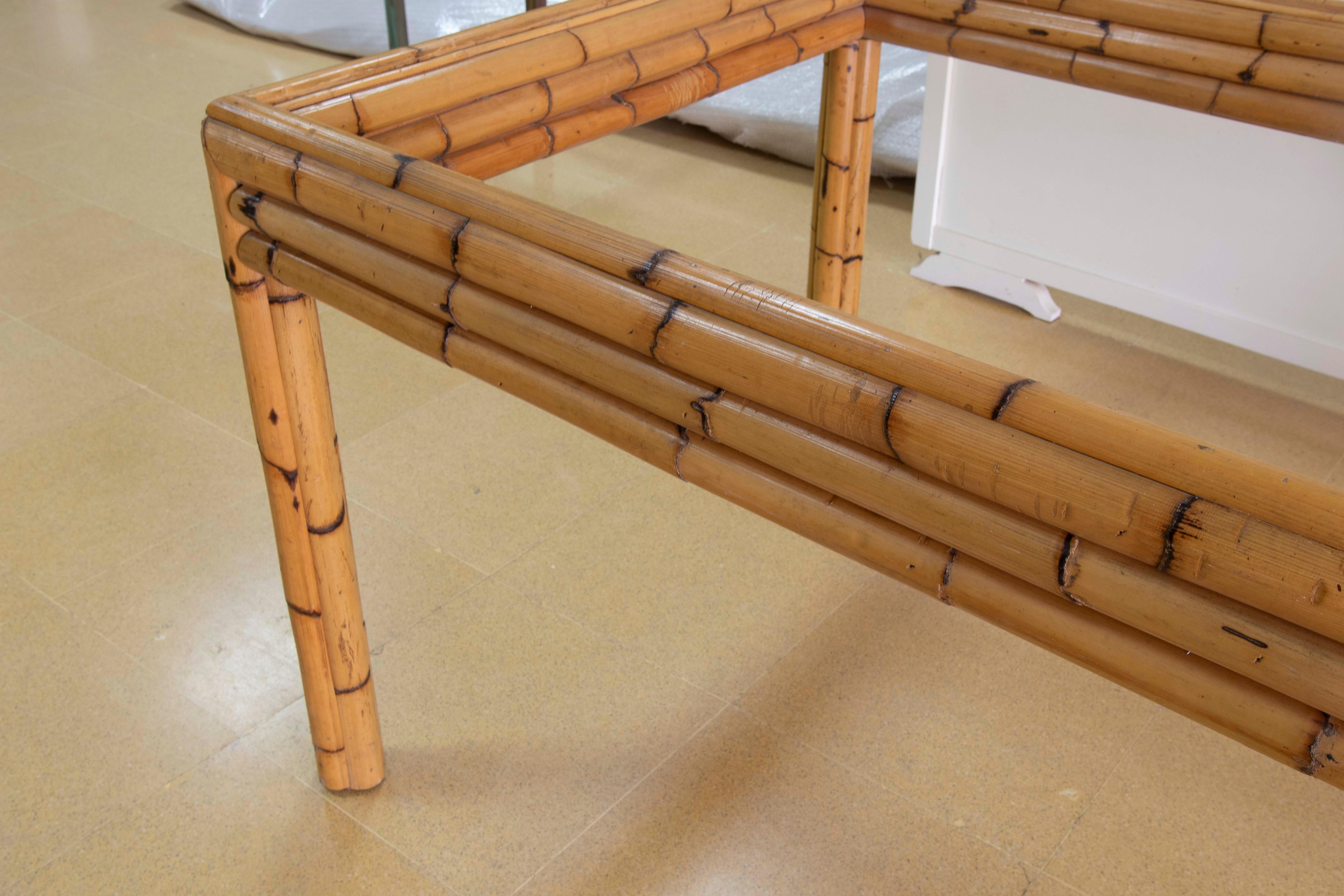Structure de table espagnole en bambou des années 1980 en vente 3