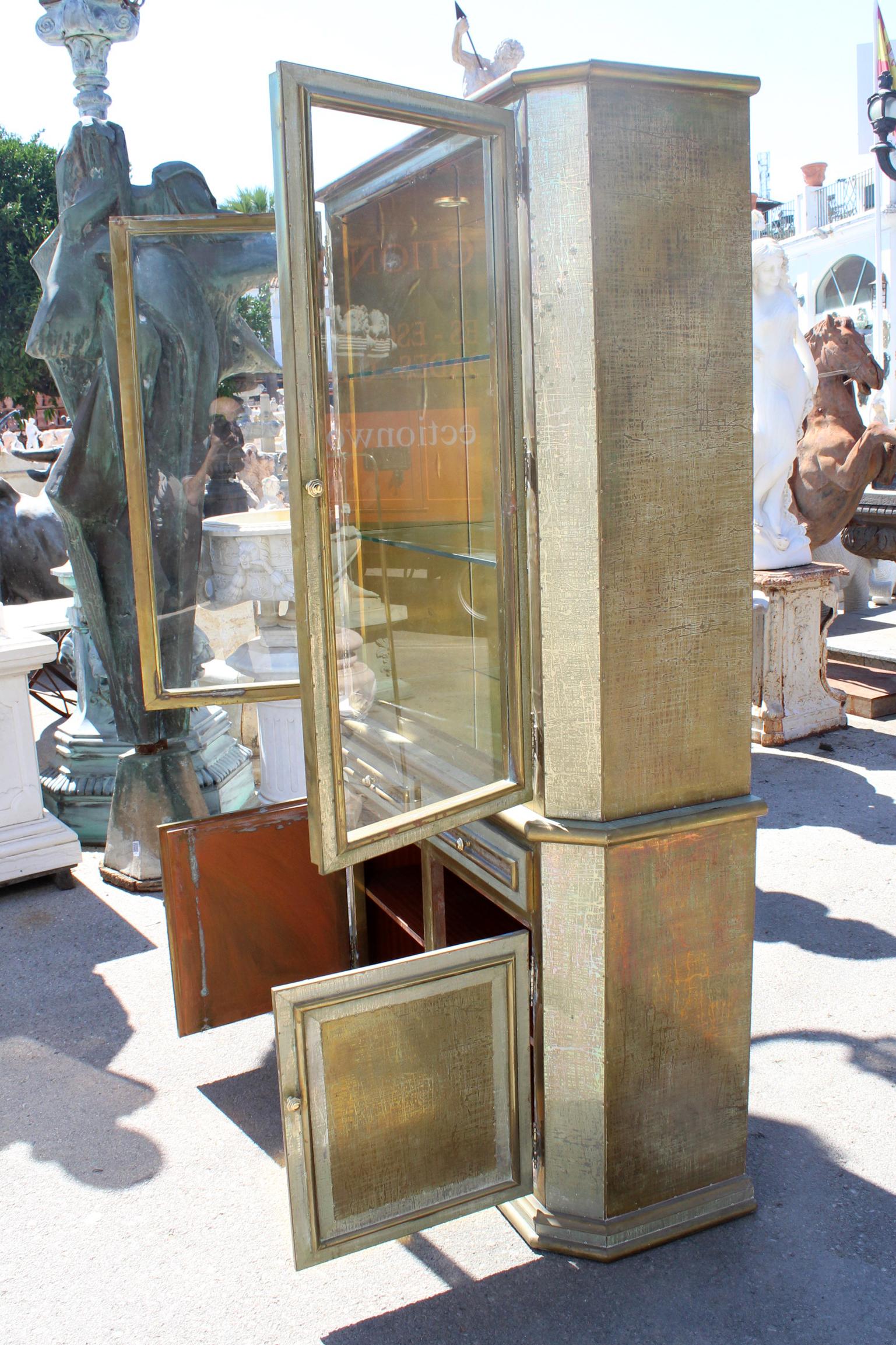 Bronze 1980s, Spanish, Brass Cabinet