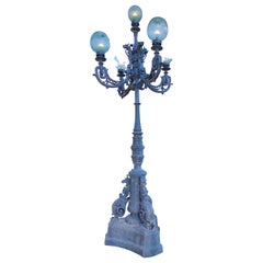 1980s Spanish Cast Iron Four-Arm Street Lamp