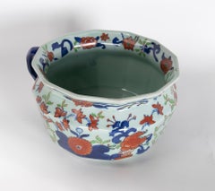 1980s Spanish Ceramic Urinal with Flower Decoration