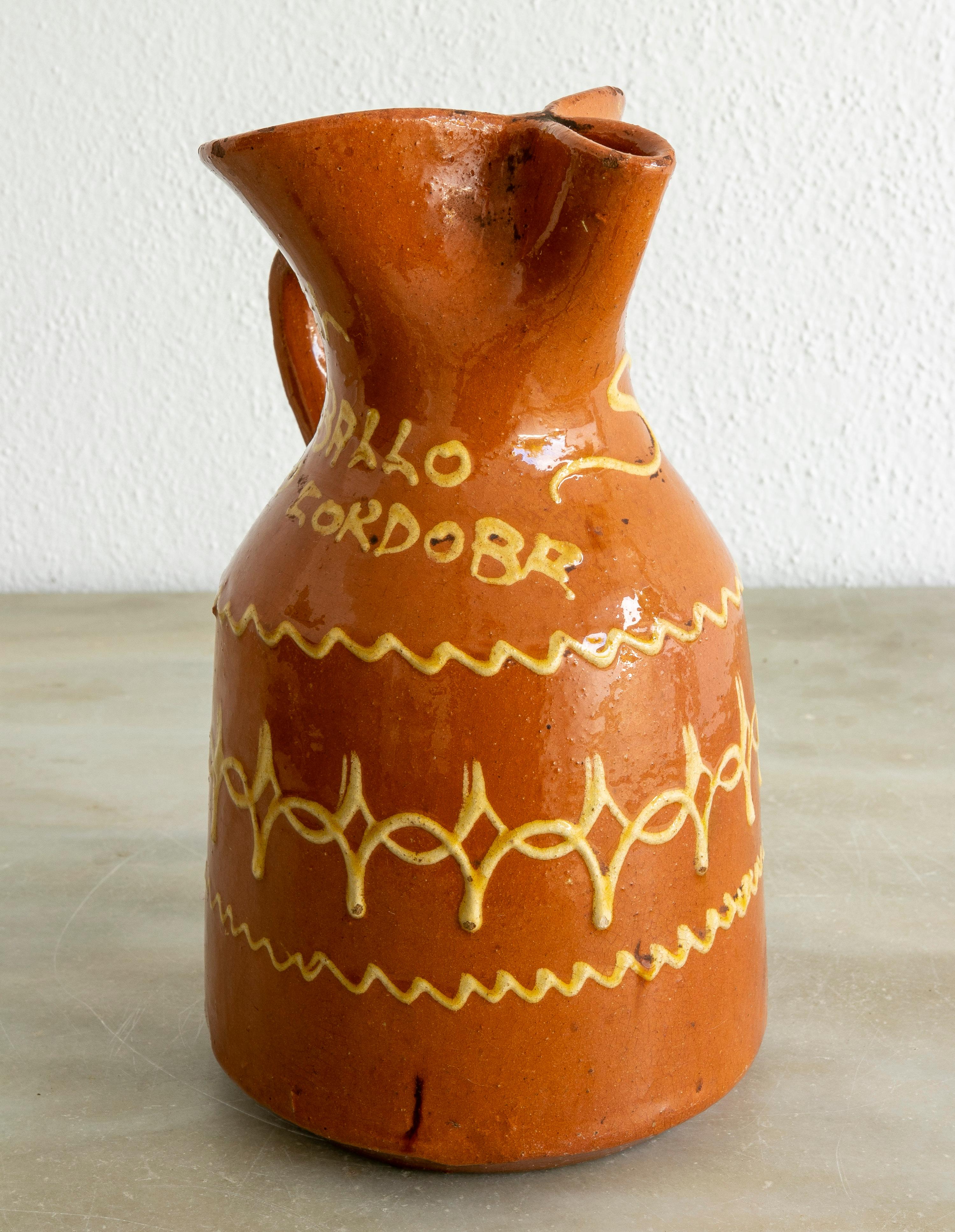 Jarra de Cerámica Esmaltada Española de los 80 para Bebida de Verano Sangría siglo XX en venta