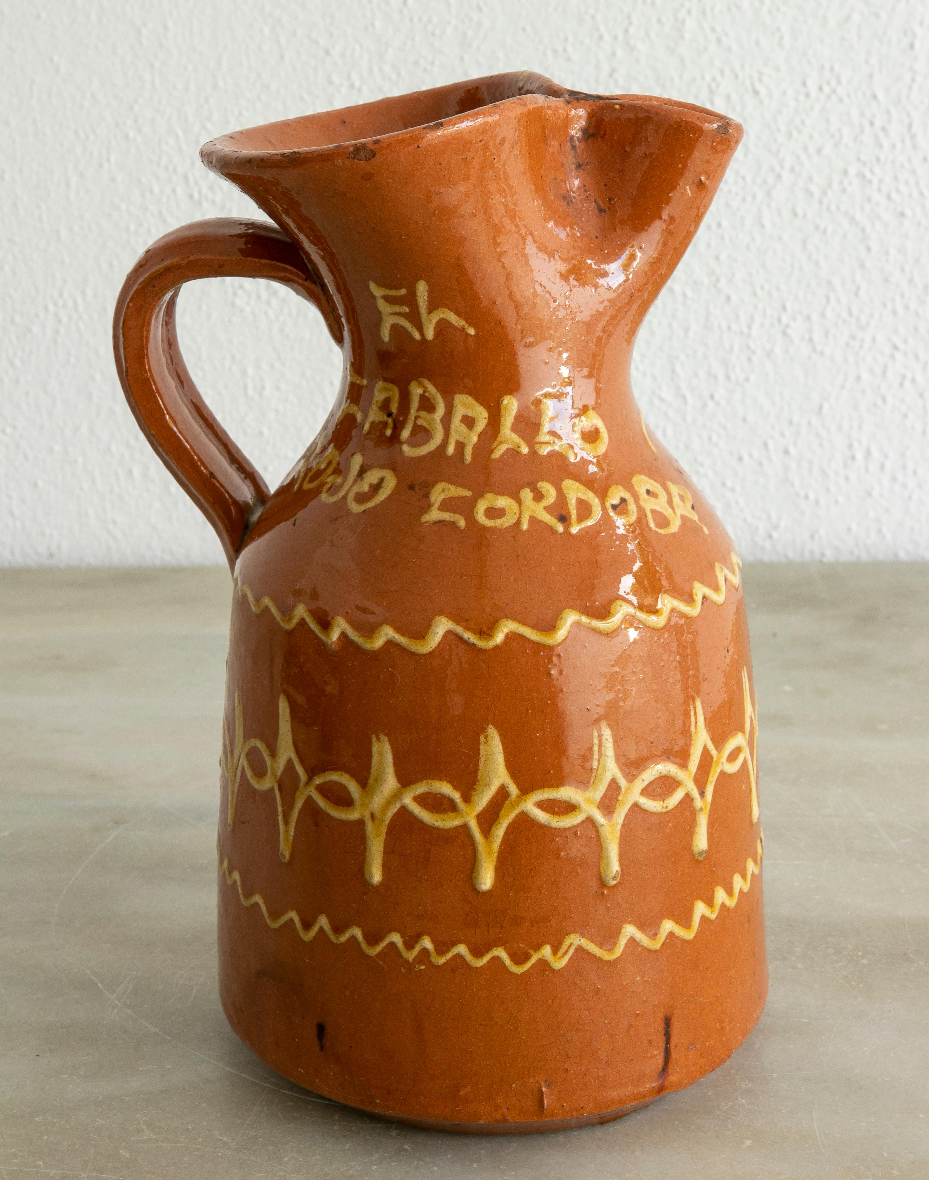 Pichet en céramique émaillée espagnole des années 1980 pour la boisson d'été Sangria Bon état - En vente à Marbella, ES