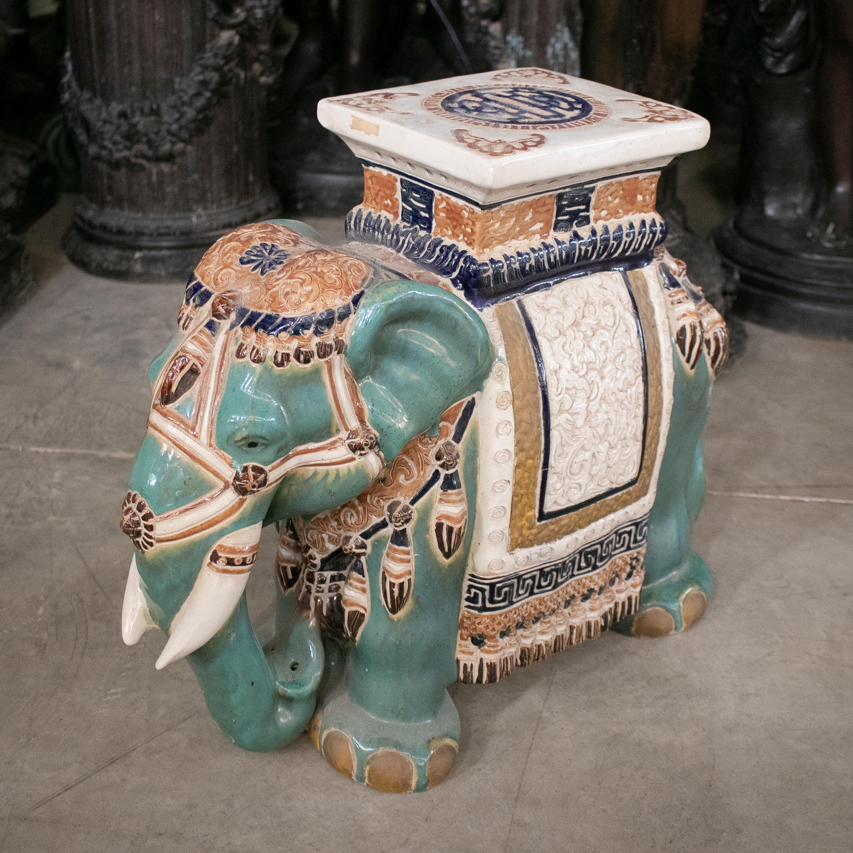 ceramic painted elephants