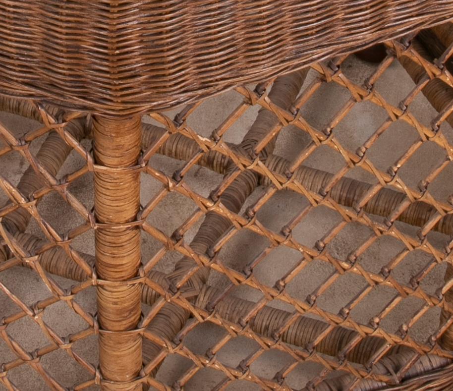 1980s Spanish Handmade Bamboo and Wicker Side Table  For Sale 10