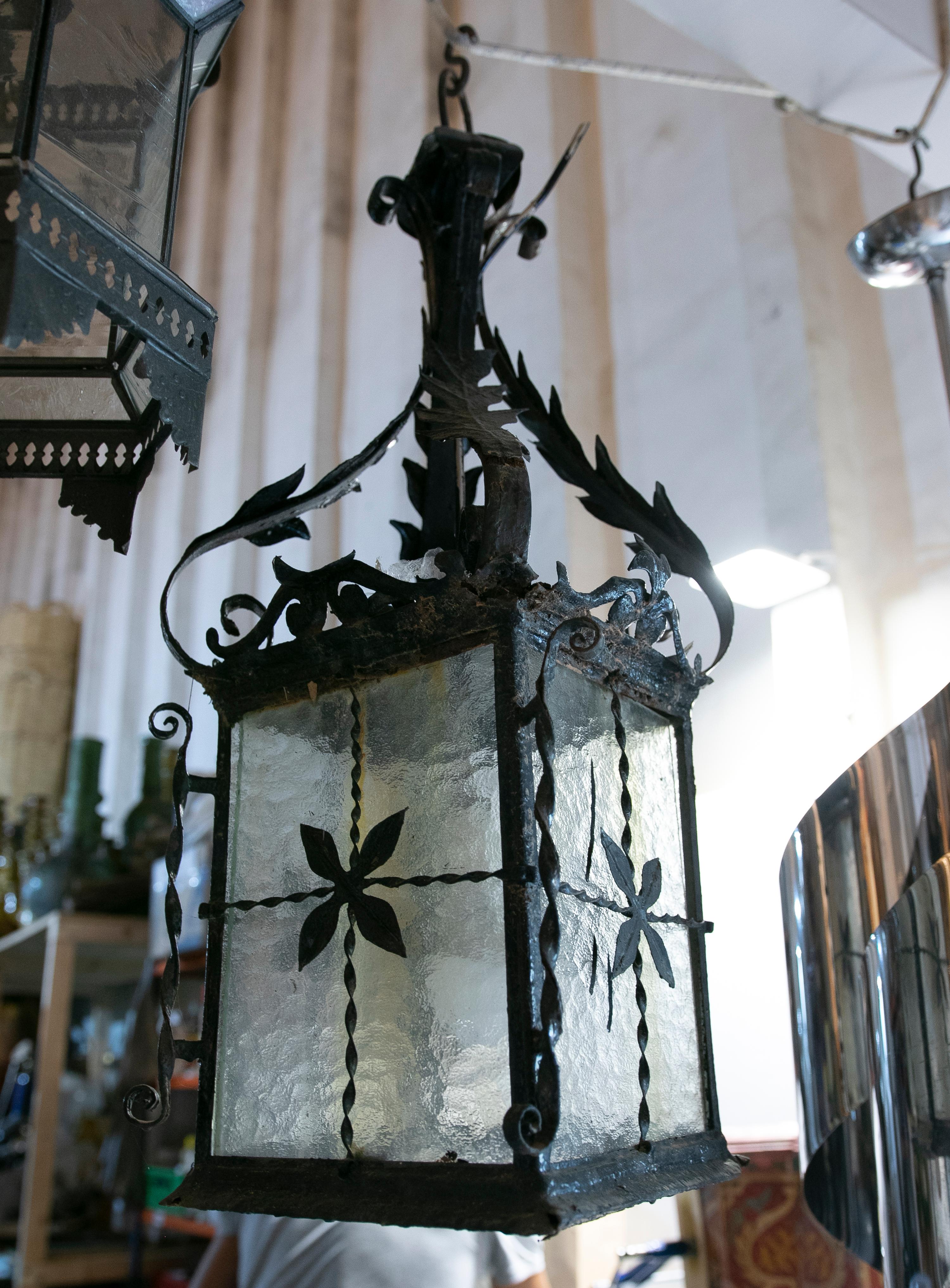 1980s Spanish iron lantern.