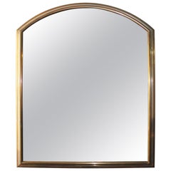 1980s Spanish Metal Mirror with Two-Tone Brass Frame