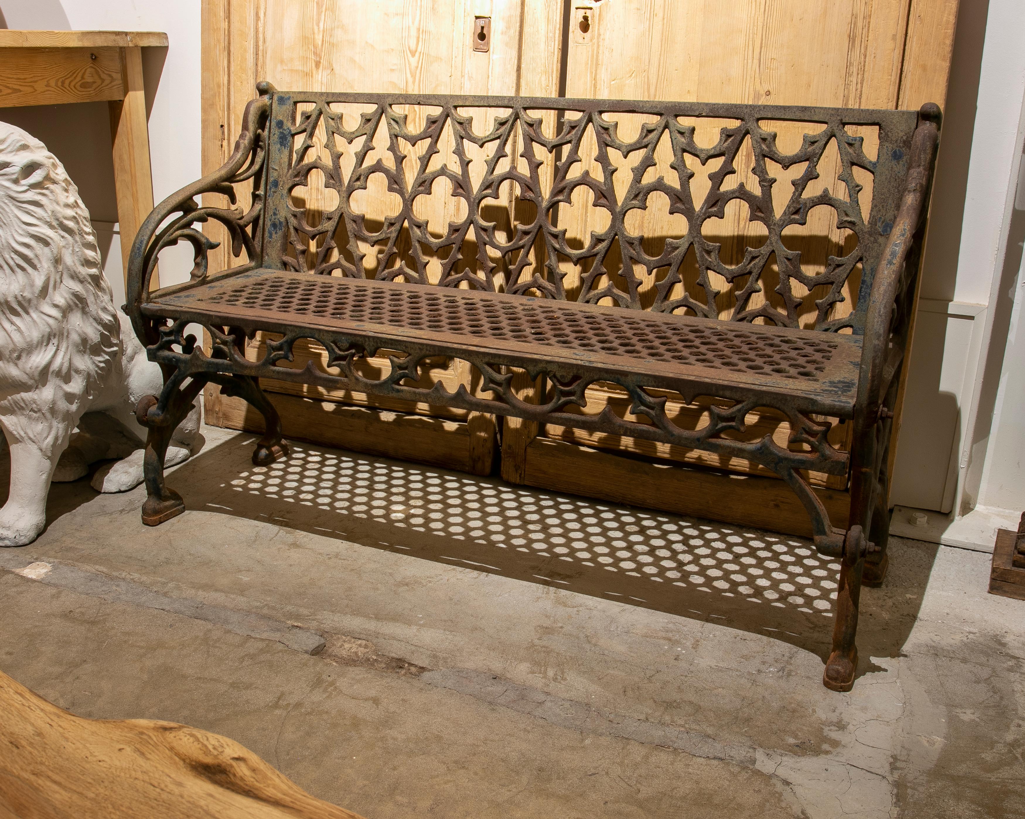 spanish style outdoor bench