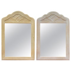 1980s Spanish Pair of Wicker Mirrors